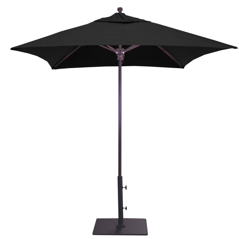Galtech 6 X 6 Ft. Square Aluminum Patio Market Umbrella W/ Push Lift - Antique Bronze Frame W/ Sunbrella Canvas Black Canopy