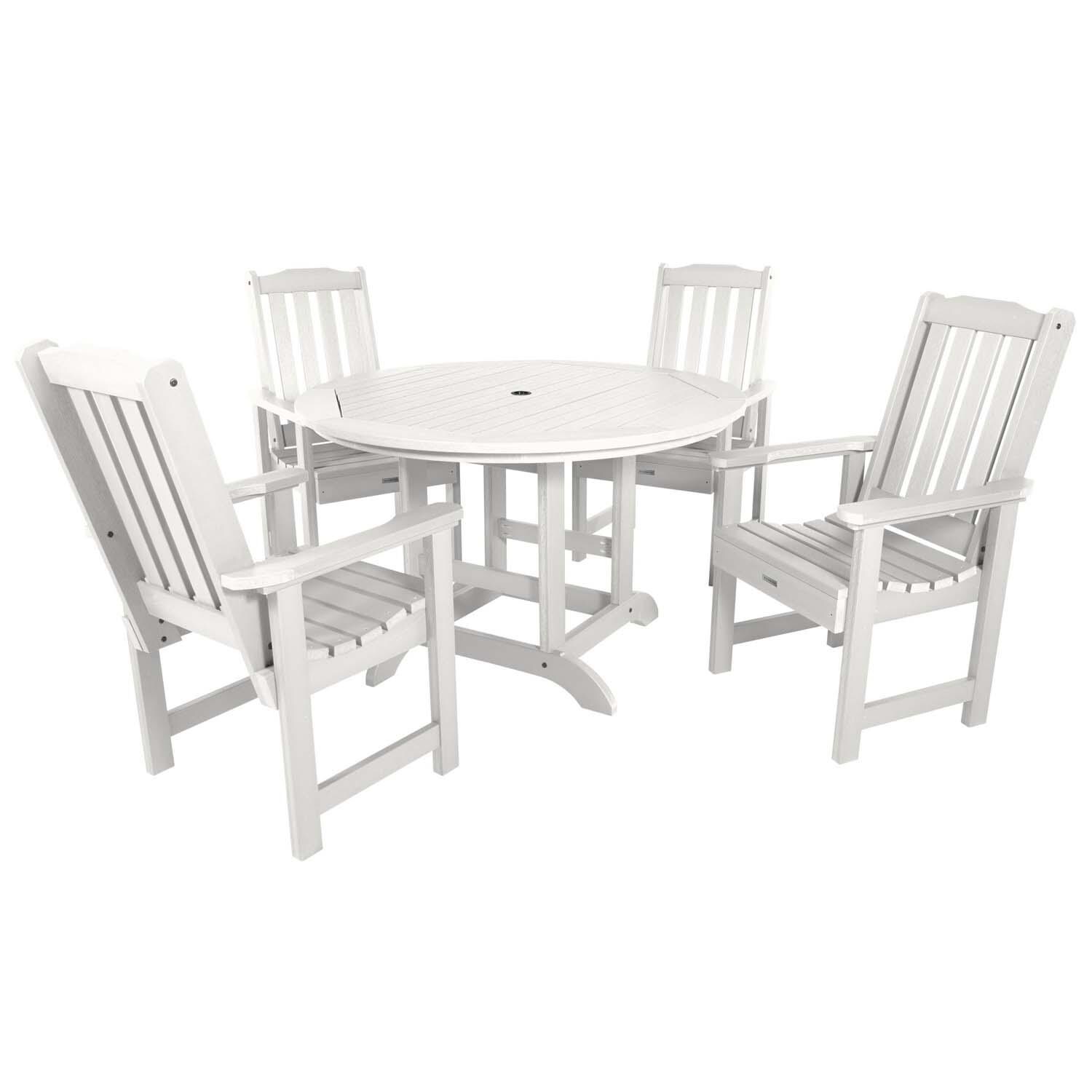 Hart Lane 5 Pc Set Recycled Plastic Dining Set In White By Lakeview - White Background thumbnail