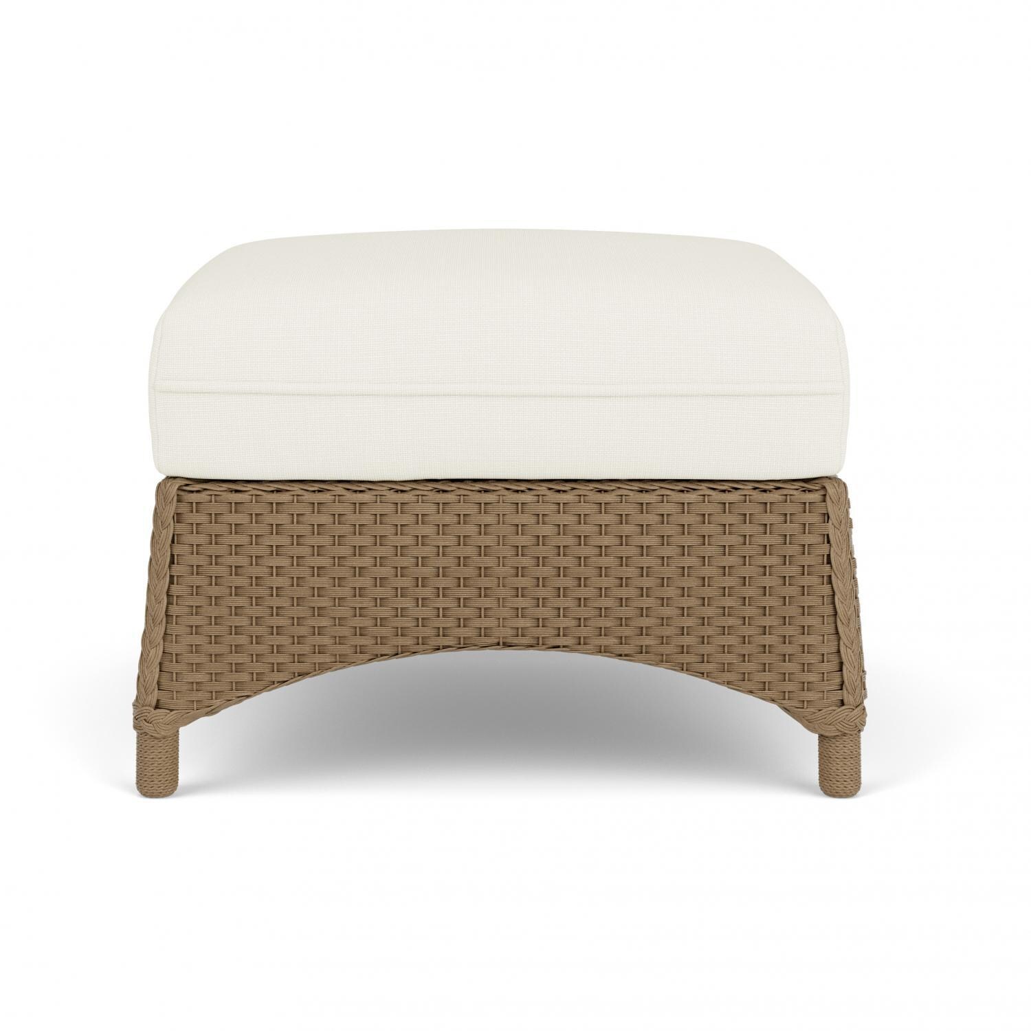 Lloyd Flanders Mandalay Ottoman in Fawn Finish with Sailcloth Salt fabric thumbnail