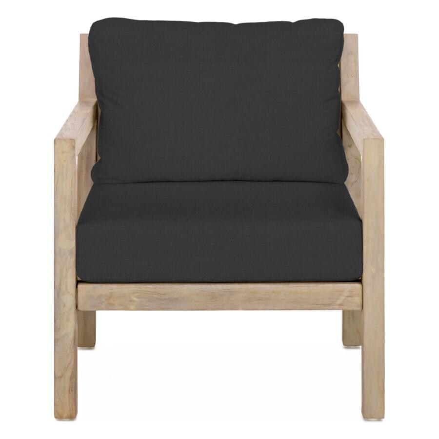 Teak + Table Monday Brushed Teak Patio Club Chair in Carbon - White Background thumbnail