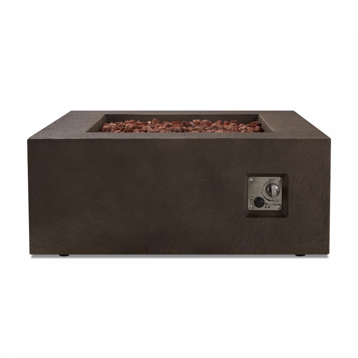 Lakeview Outdoor Designs SC-9720NG-KB Villa Flora 36-Inch Square Natural Gas Fire Pit Table - Kodiak Brown - Control Panel thumbnail