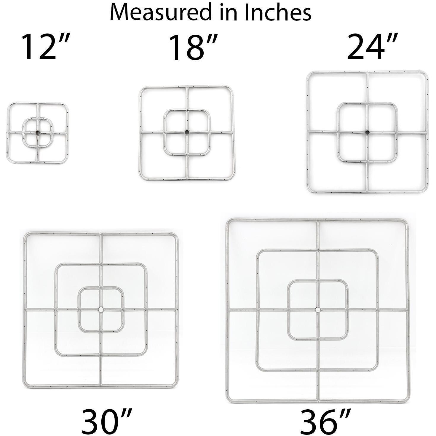 BBQGuys Signature Series Natural Gas Square Burner Sizes thumbnail