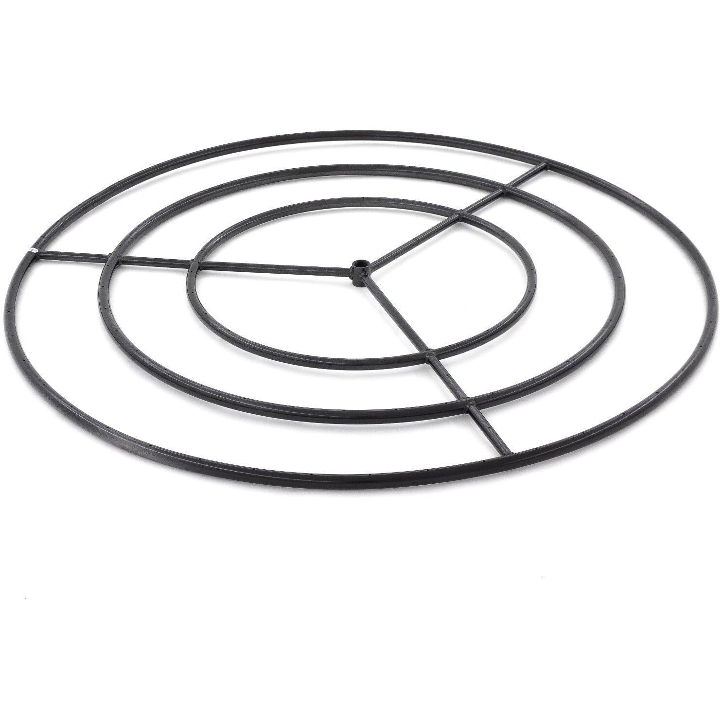 BBQGuys Signature 48-Inch Three-Spoke Round Natural Gas Triple-Ring Burner - Black Steel - DISCONTINUED ITEM image