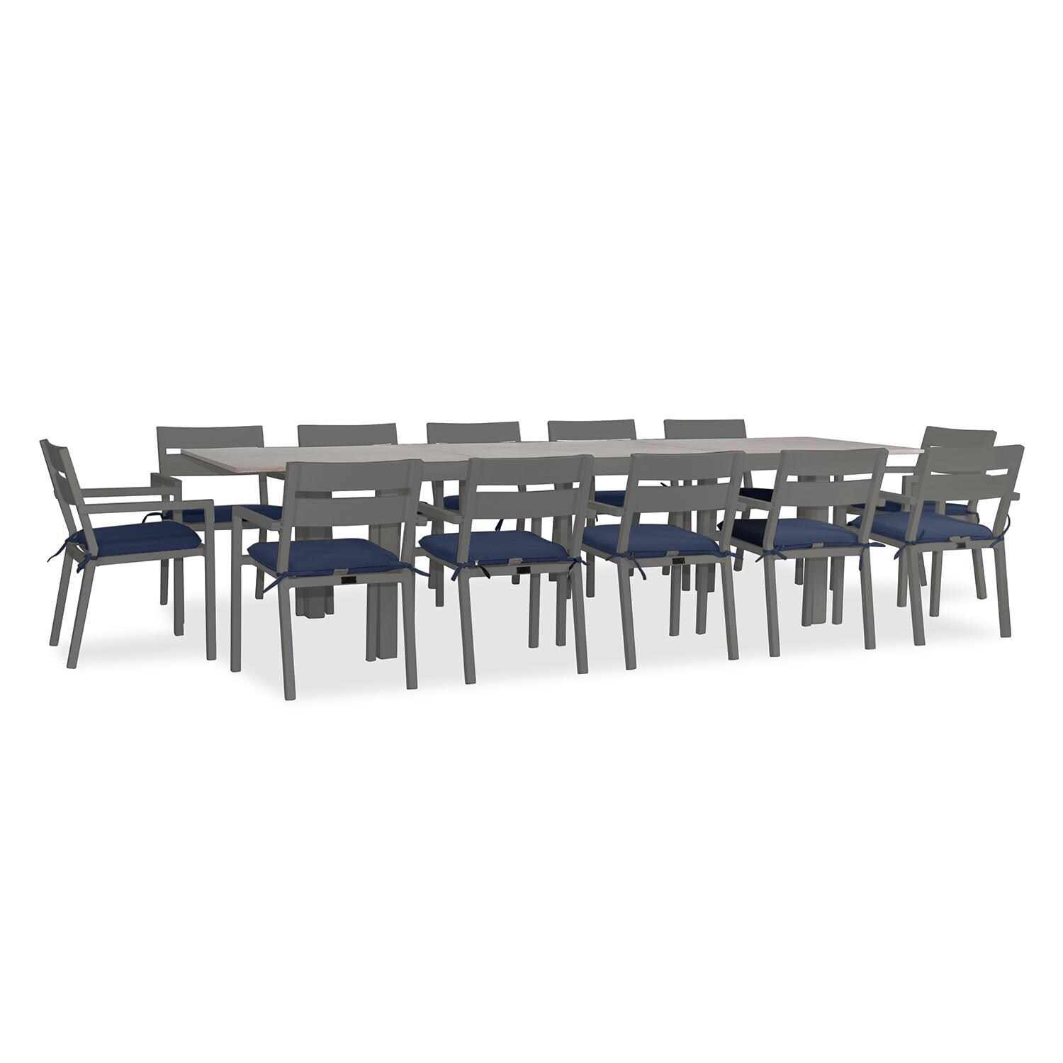 Calm Bay 13 Pc Extendable Dining Set in Slate/Spectrum Indigo by Lakeview - White Background 2 thumbnail