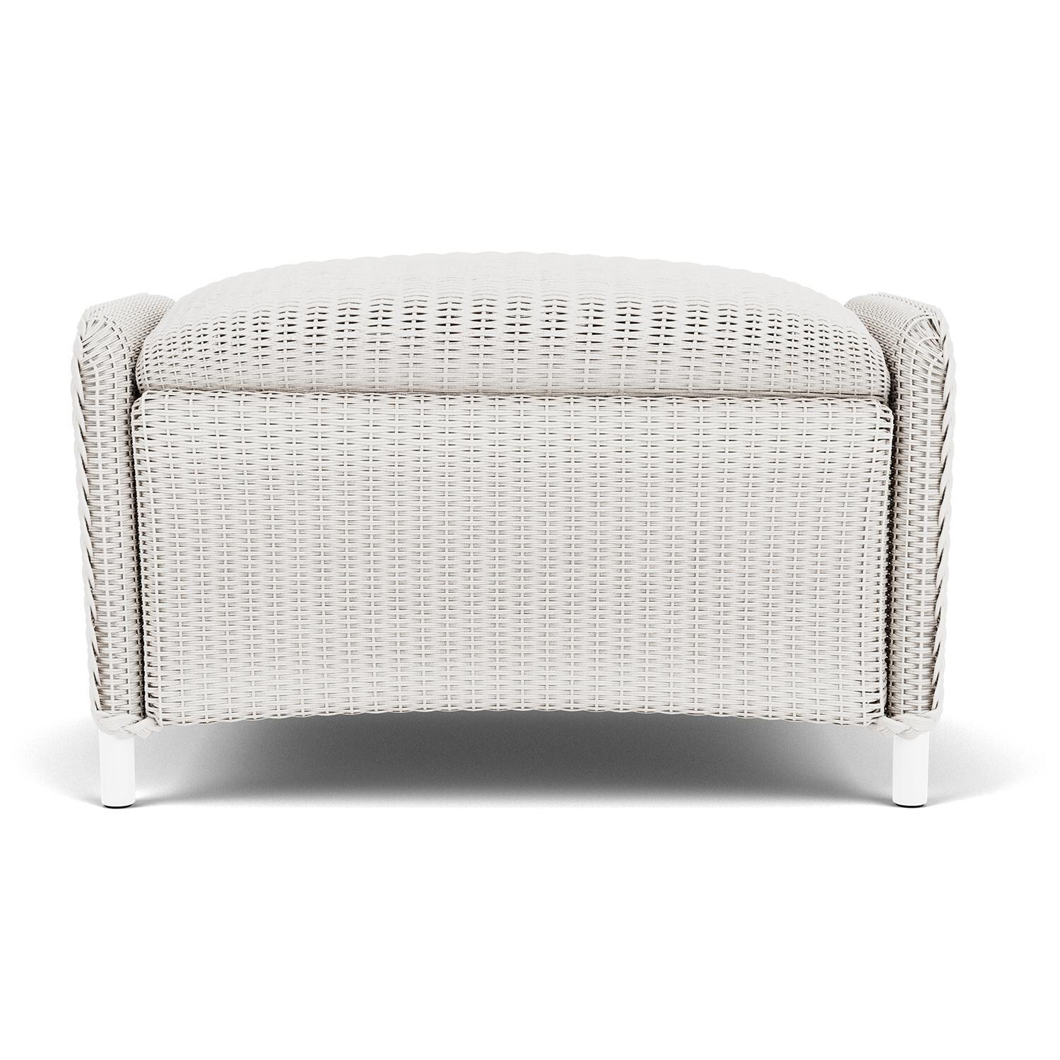Lloyd Flanders Reflections Ottoman, Padded in White Finish - Back thumbnail