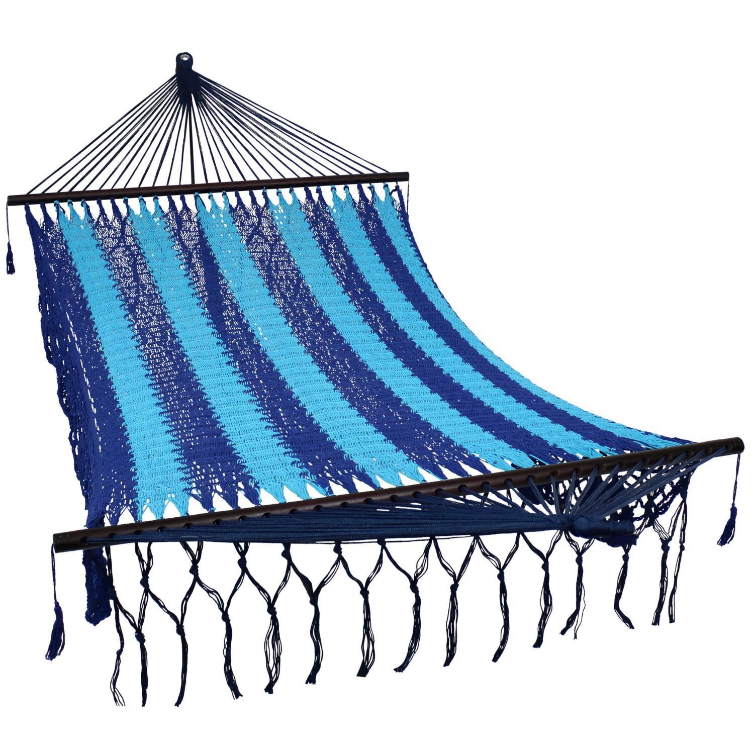 Ultimate Patio Deluxe American-Style Hammock w/ 15-Foot Steel Beam Stand - Blue - Hammock Bed only thumbnail