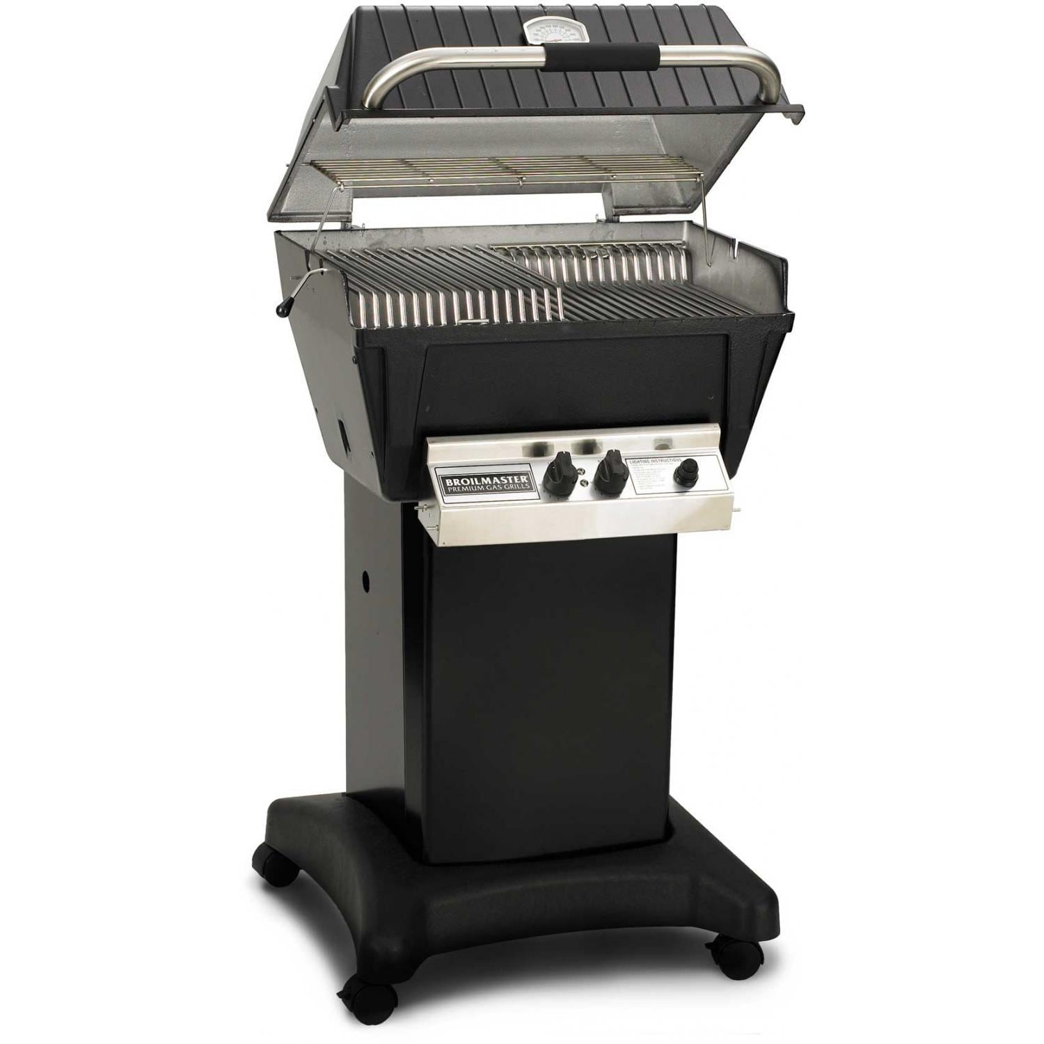 Broilmaster P4-XFN Premium Gas Grill On Black Cart - White Background thumbnail