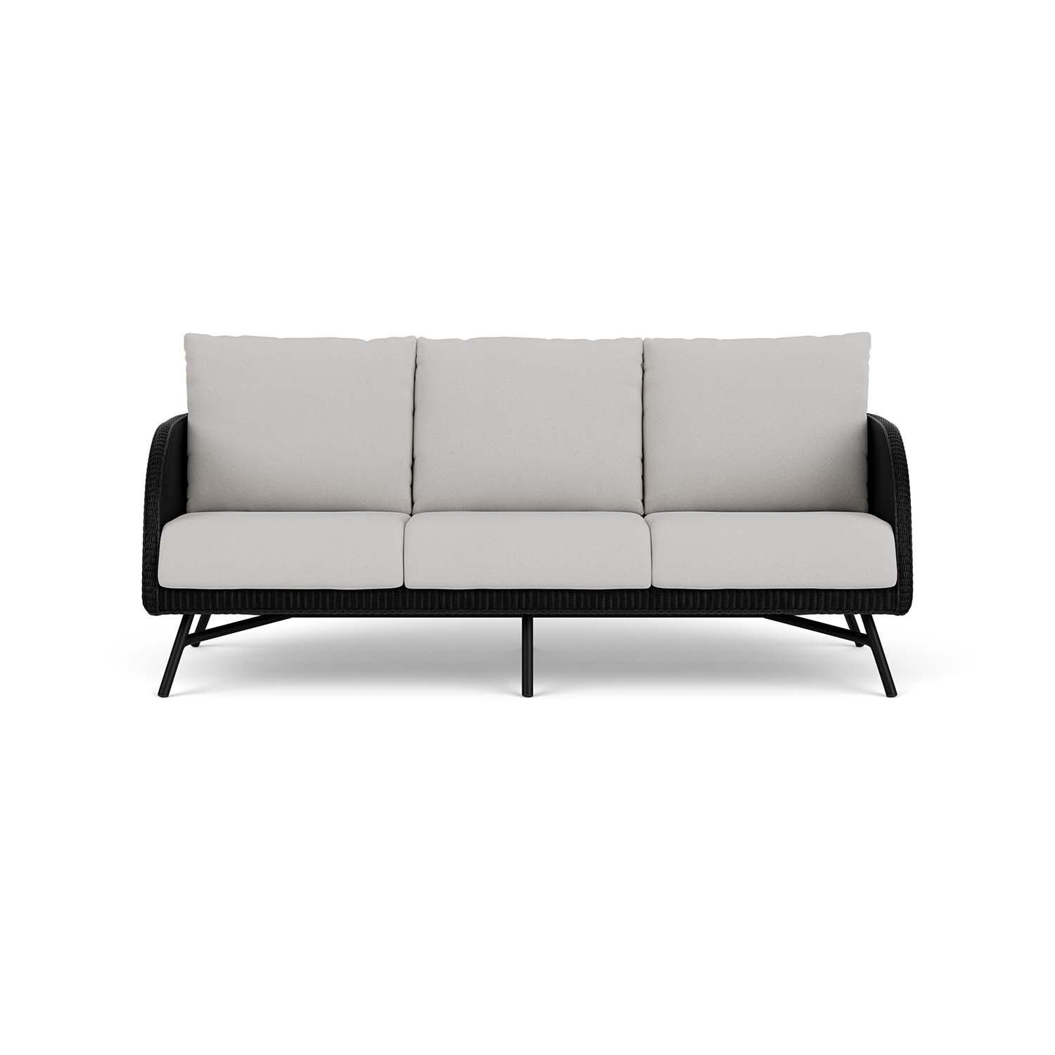 Lloyd Flanders Essence Sofa W/Tundra Dove Fabric - Ebony Finish thumbnail