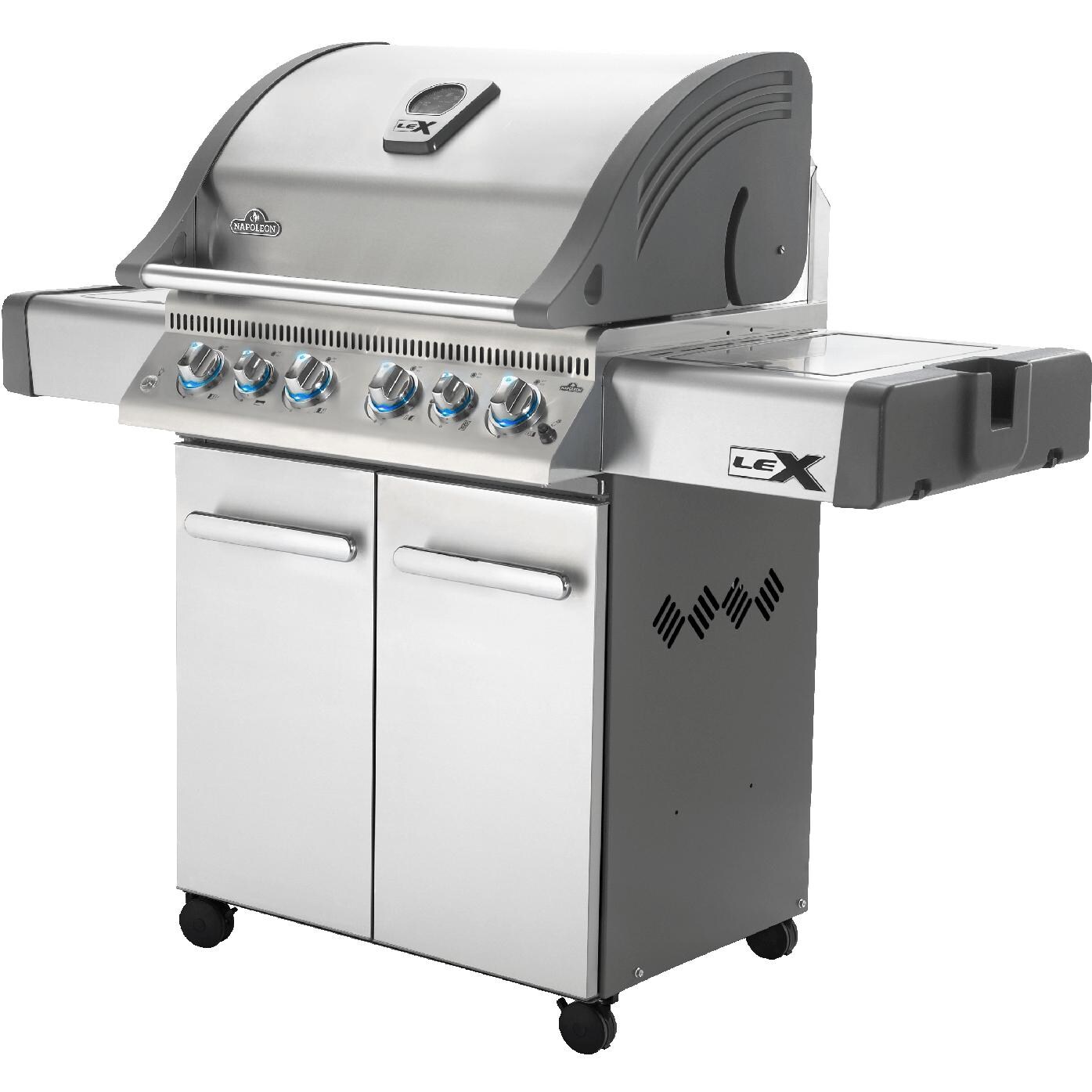 Napoleon LEX 485 Propane Gas Grill With Infrared Rear Burner And Infrared Side Burner - Angled View thumbnail