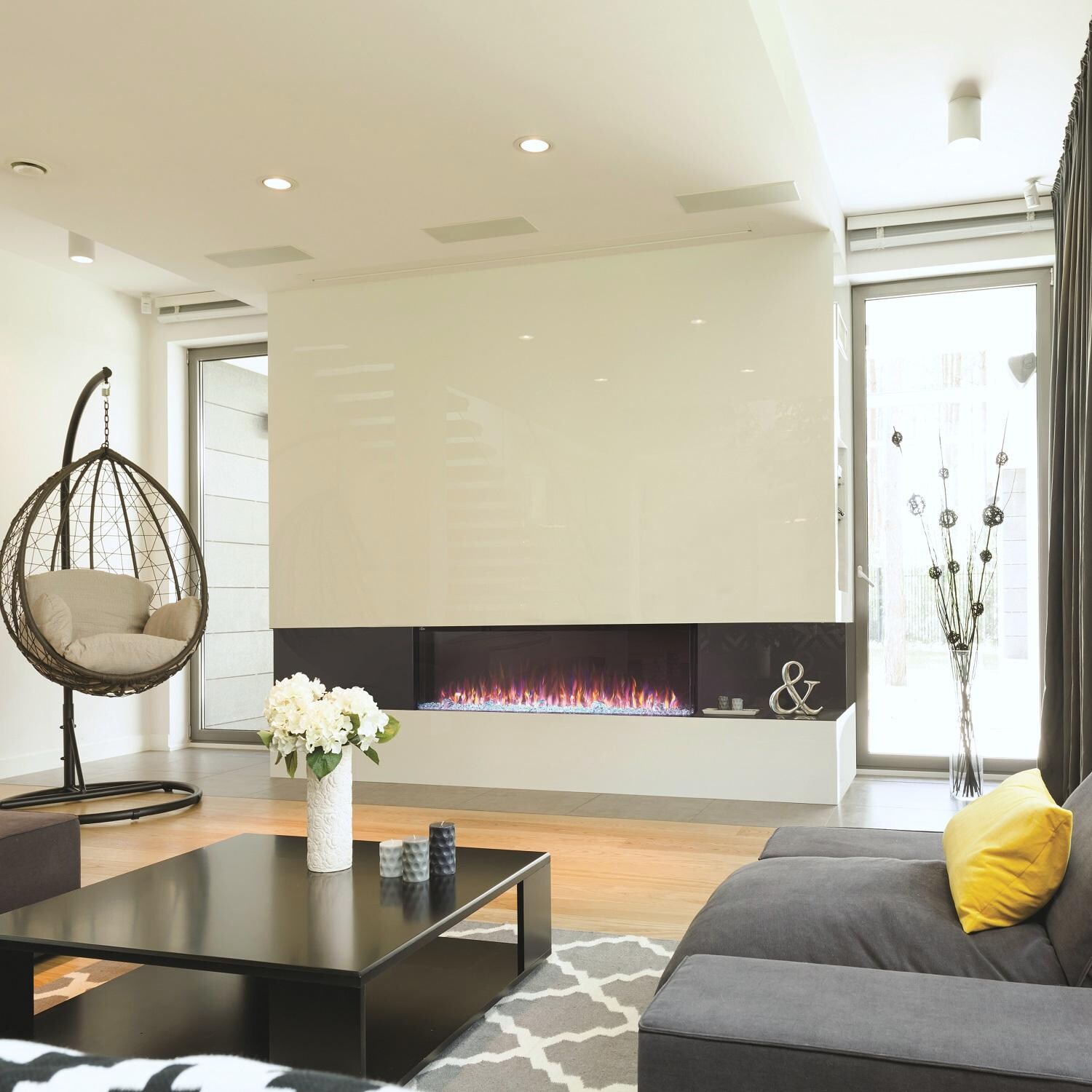 Napoleon NEFB60H-3SV 60-Inch Trivista 3-Sided Built-In Electric Fireplace - In Living Room thumbnail