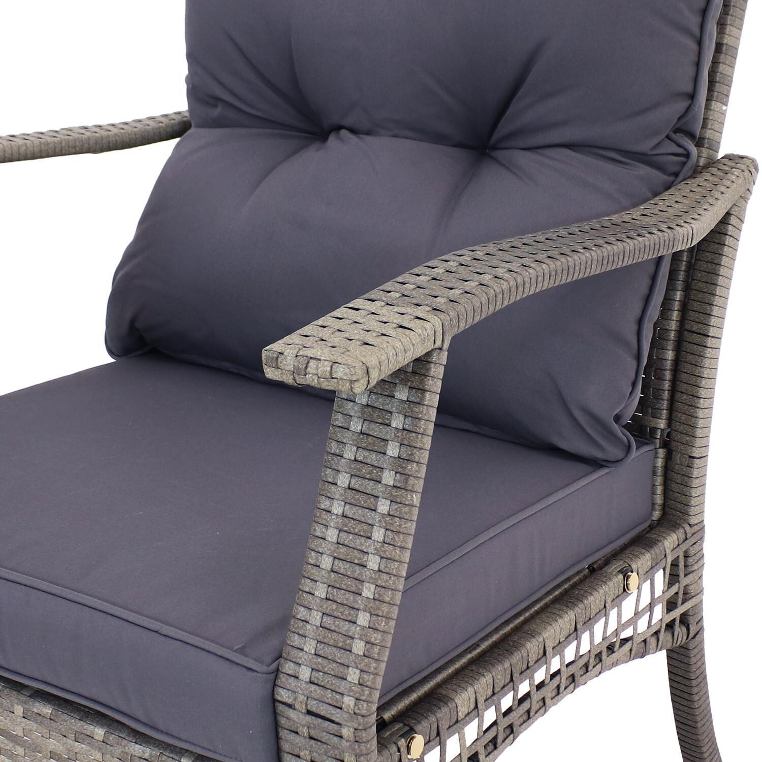 Ultimate Patio 4-Piece Resin Wicker Patio Conversation Set W/ Charcoal Cushions & Red Pillows - Cushions - Detail thumbnail