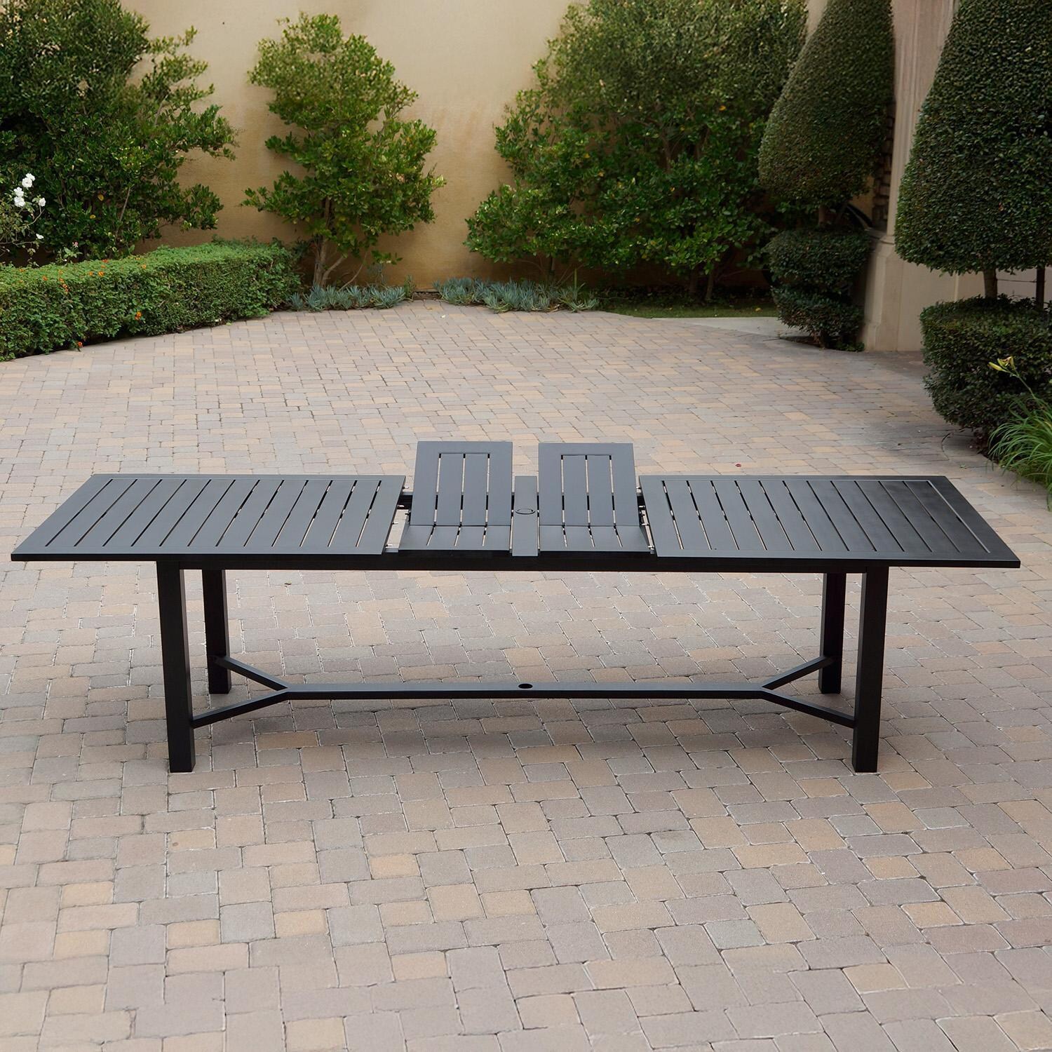 Elisabeth 11 Pc Cast Aluminum Dining Set w/ Extension in Antique Bronze by Darlee - Table Extension - Detail thumbnail