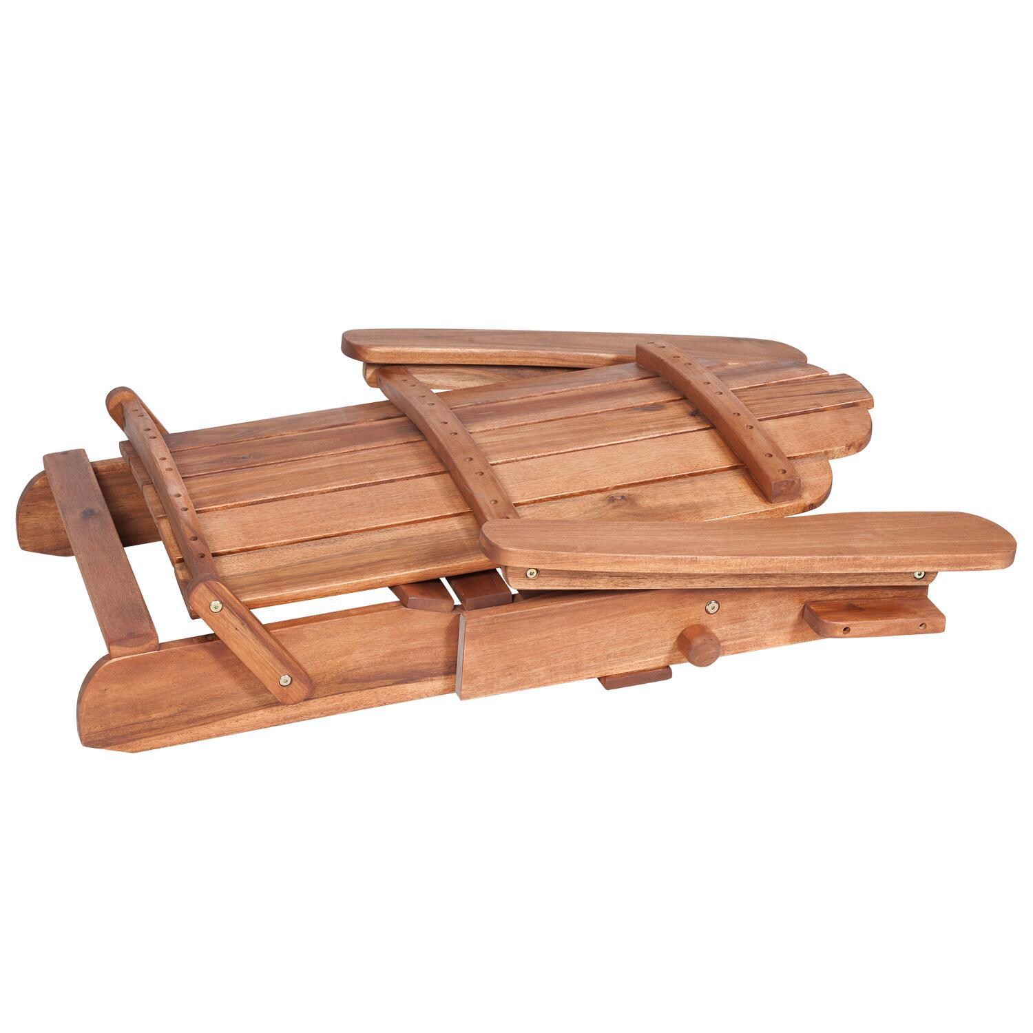 Ultimate Patio Folding Acacia Patio Adirondack Chair - Brown - Folded View thumbnail