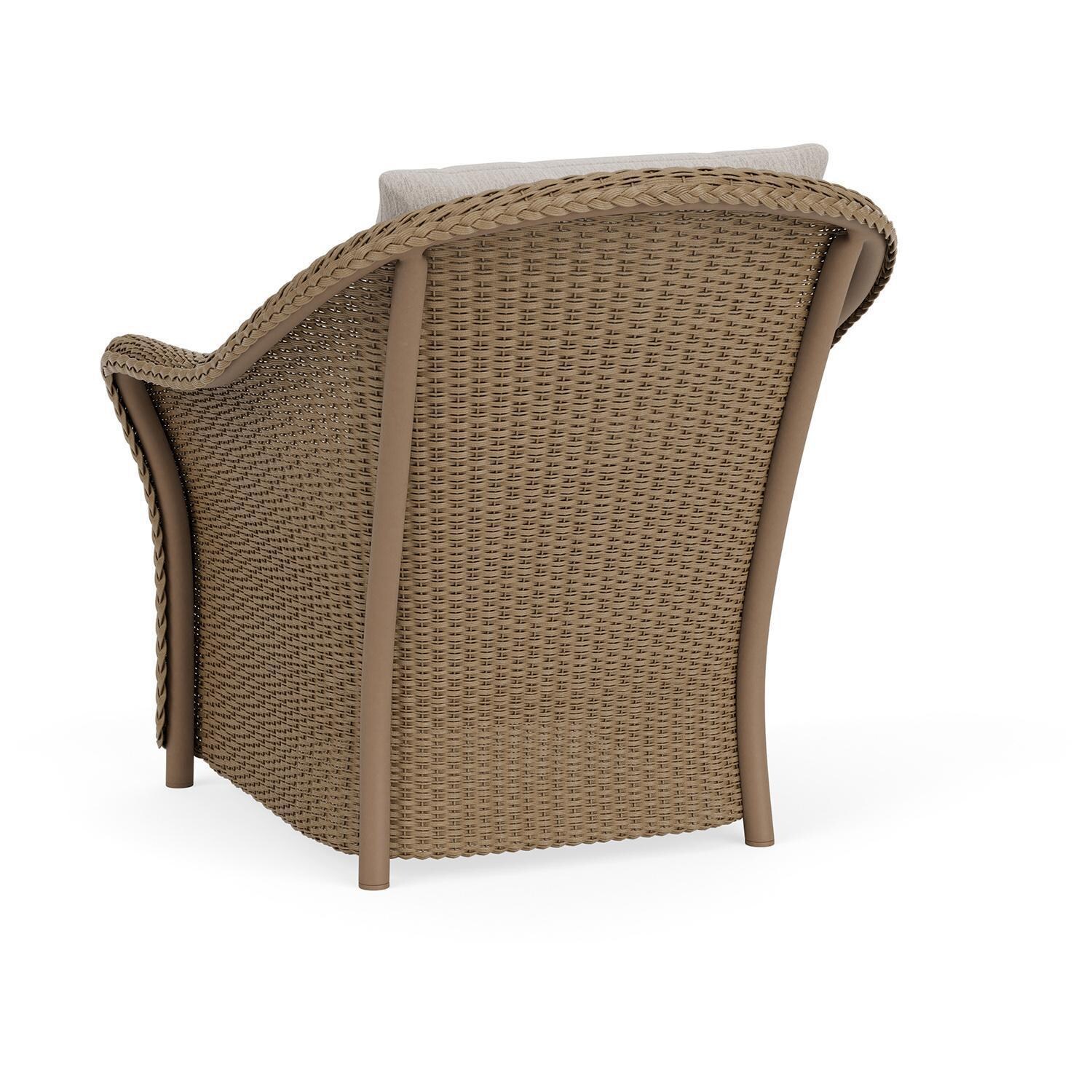Lloyd Flanders Weekend Retreat Lounge Chair in Fawn Finish W/ Remy Cloud Fabric - Back Left thumbnail