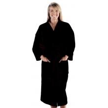 Terry Town Terry Velour Kimono Robe One Size Fits Most - Black image