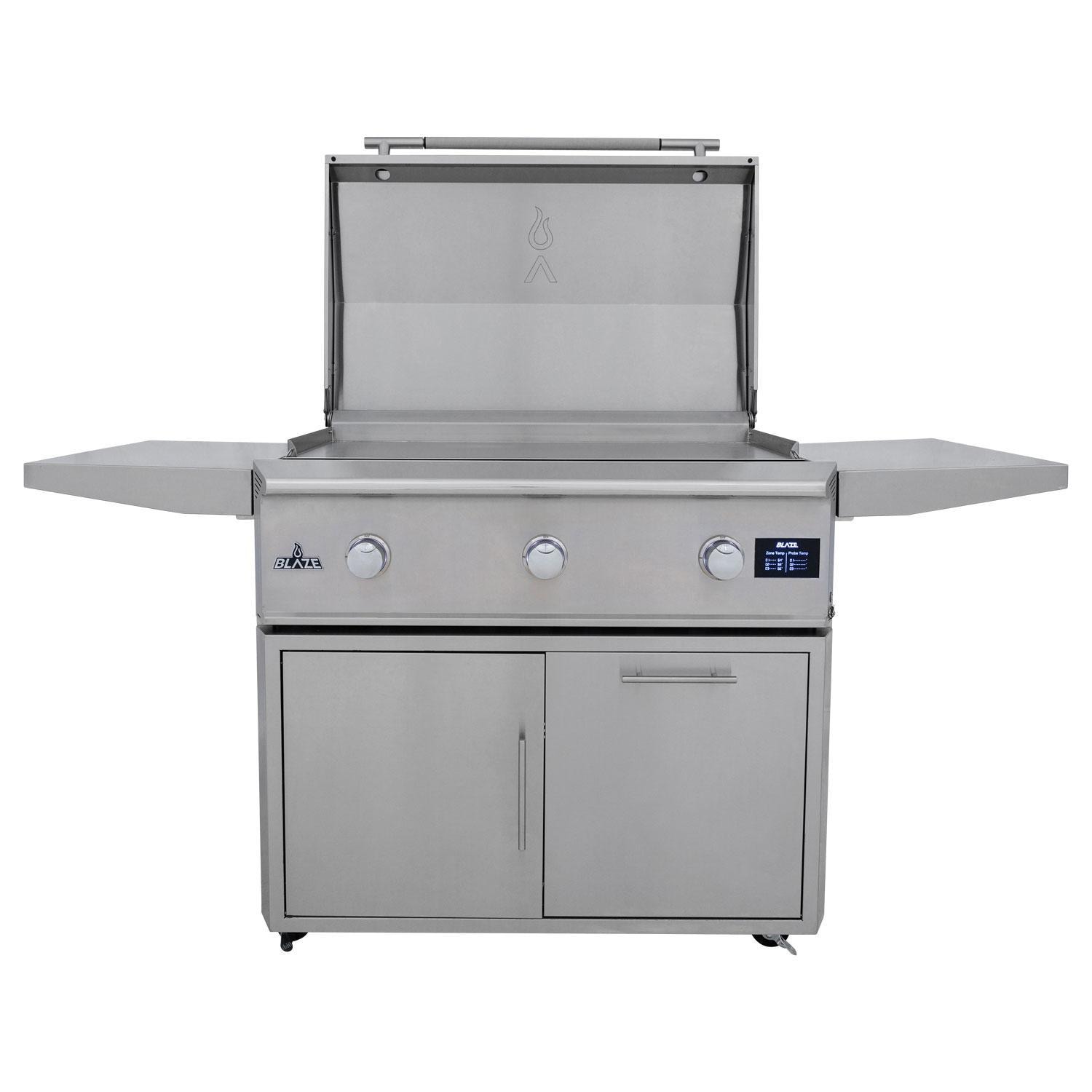 Blaze BLZ-GRIDDLE40-NG Freestanding Natural Gas Griddle - Knob Lights Off - Front View - White Background thumbnail