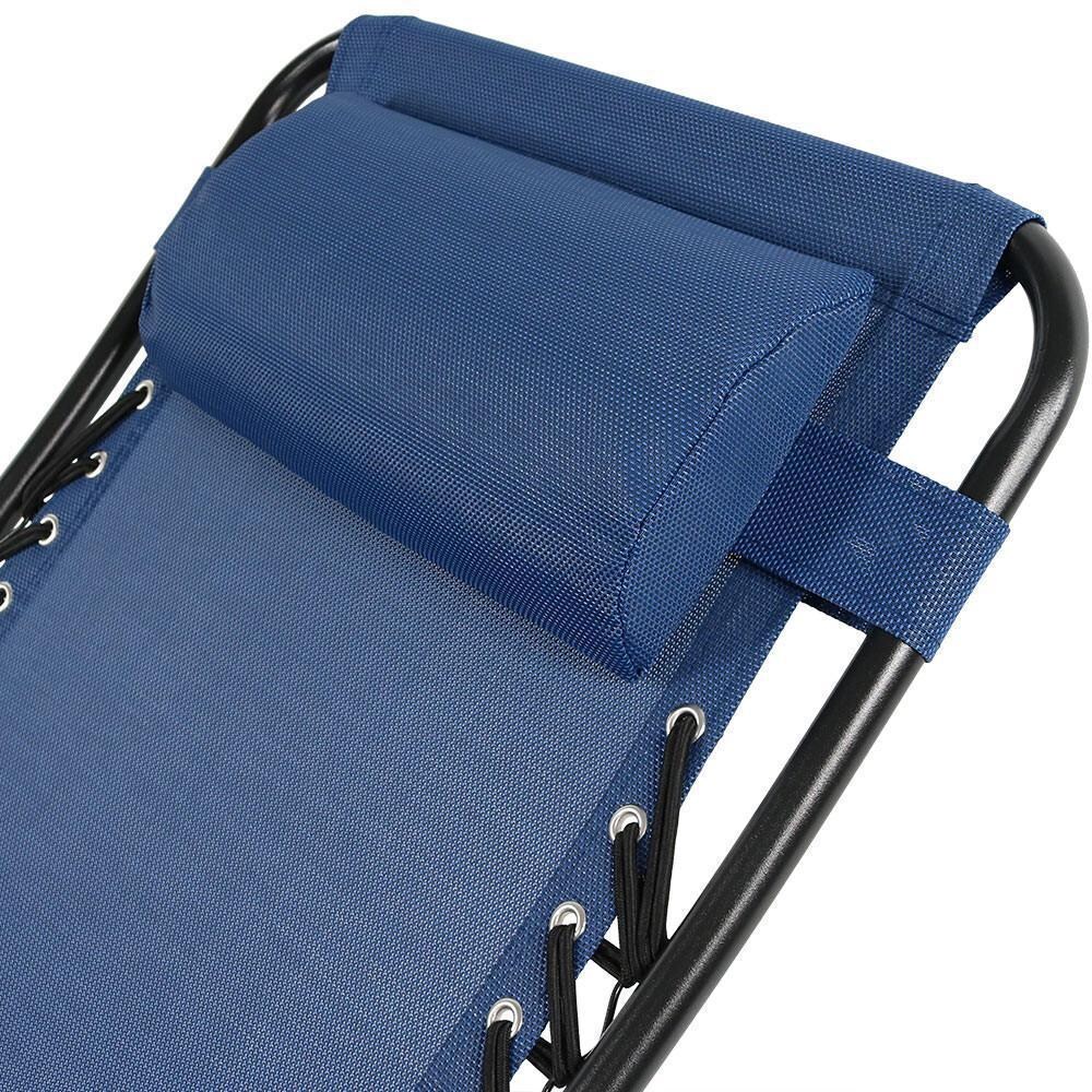 Ultimate Patio Zero Gravity Reclining Lounge Chairs W/ Pillows, Cup Holders, & Matching Table - Headrest - Detail thumbnail