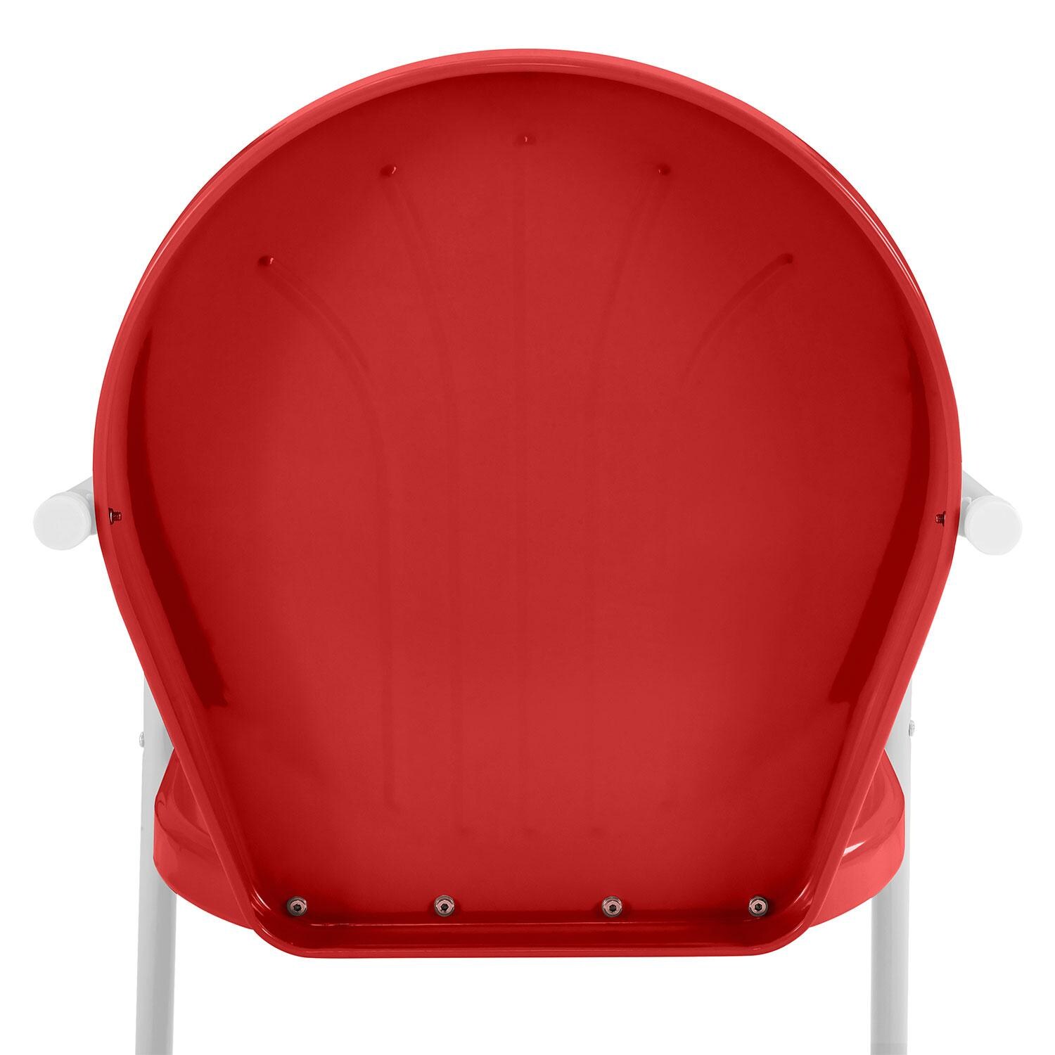 Ultimate Patio UP-32241RE 3Pc Retro Outdoor Bistro Set in Red Gloss - Rear - Detail thumbnail