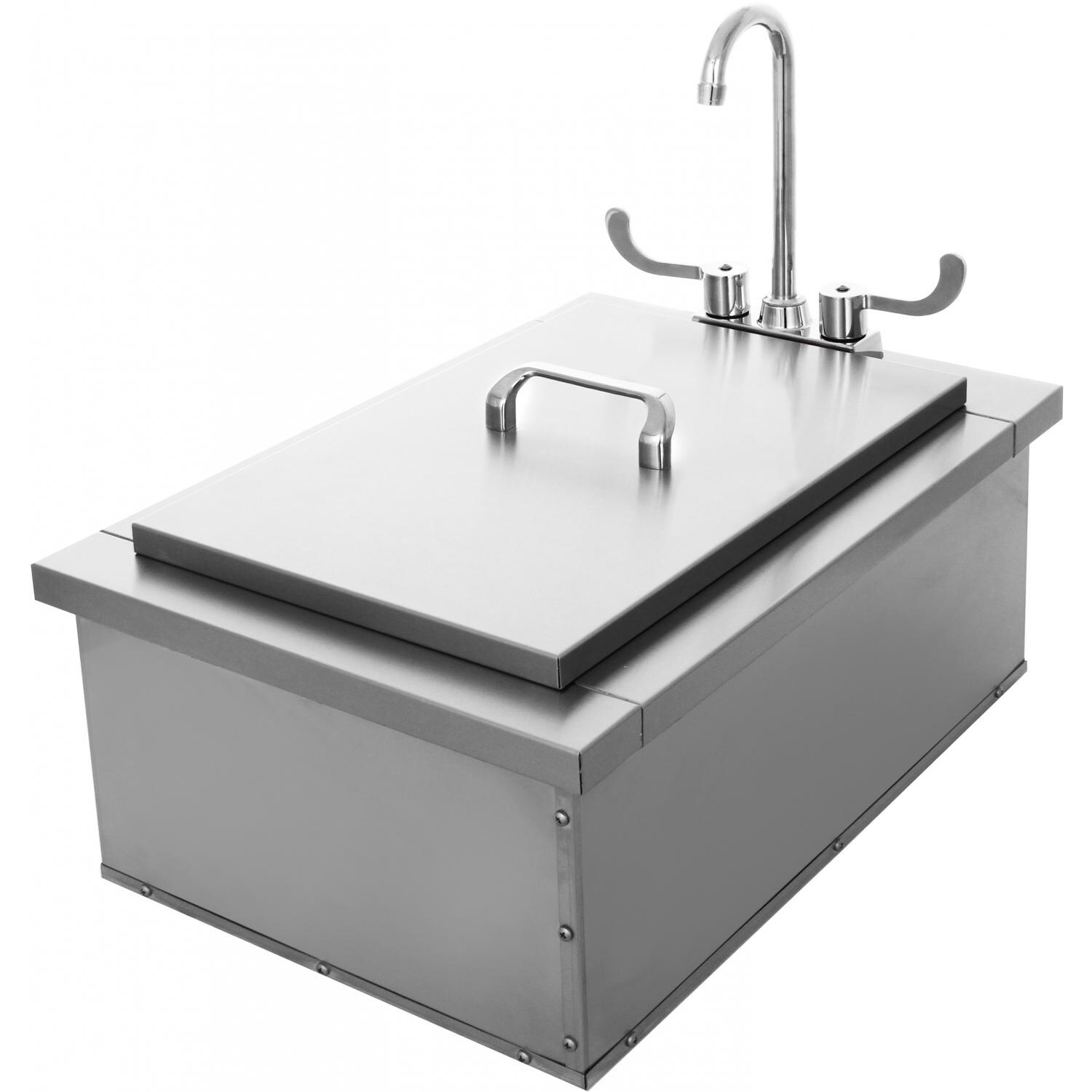 16Inch Outdoor Rated Drop In Bar Sink W/ Cold Water Faucet