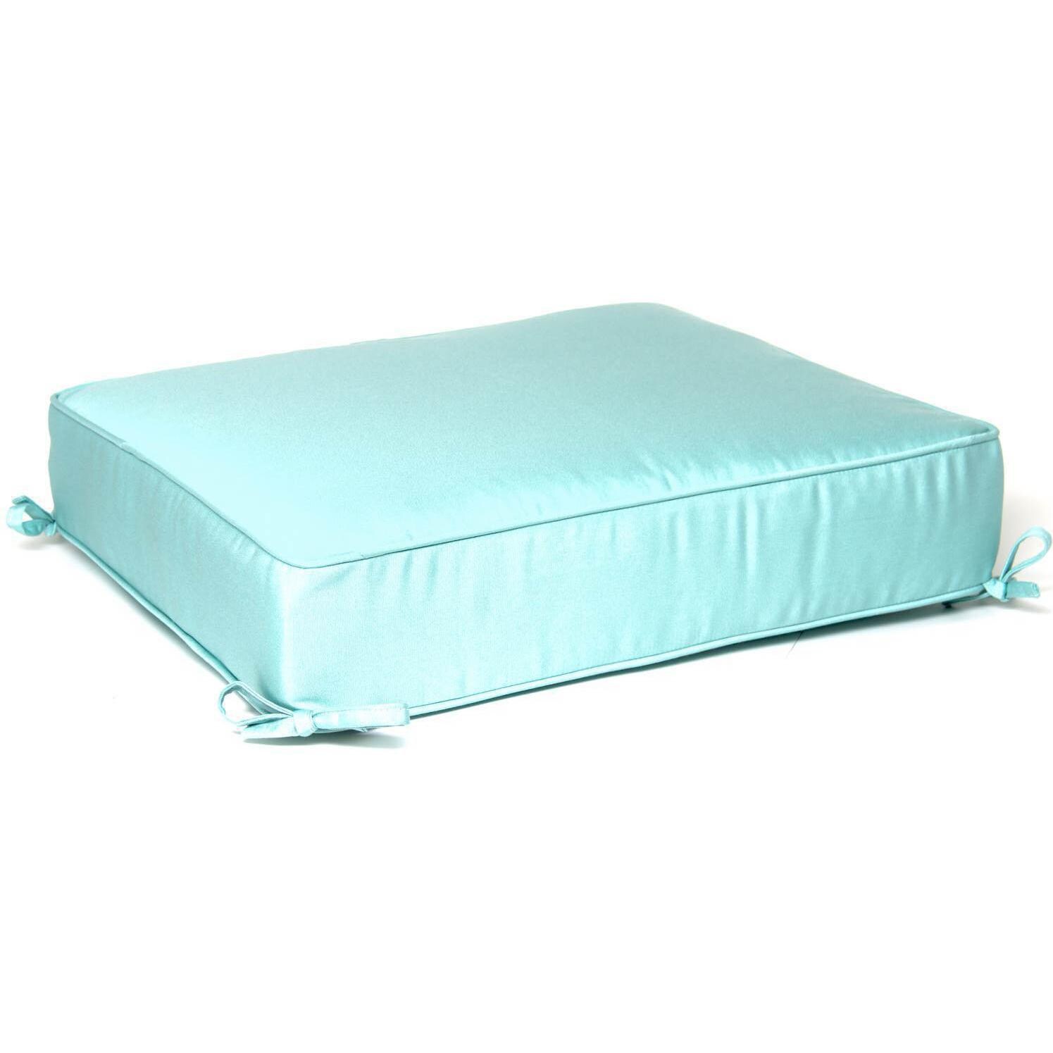 Large Replacement Ottoman Cushion With Piping - Canvas Glacier thumbnail