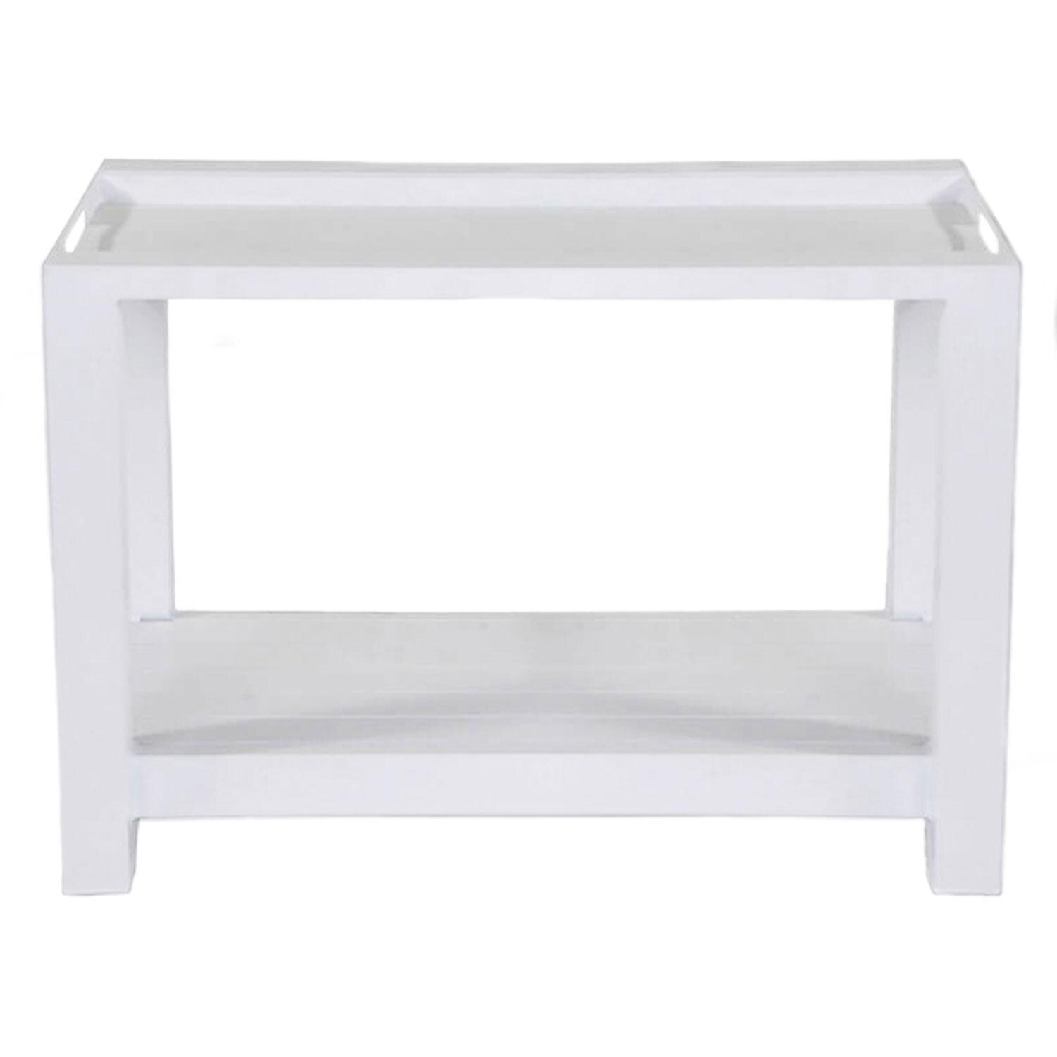 Easy Aluminum Serving Trolly/Tray in White By KETTLER - Side View - White Background thumbnail