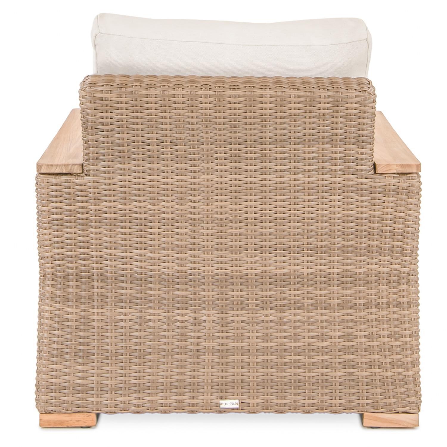 Teak + Table Havana Club Chair in Carbon - Chair Back (Shown W/ Sand Cushion) - White Background thumbnail