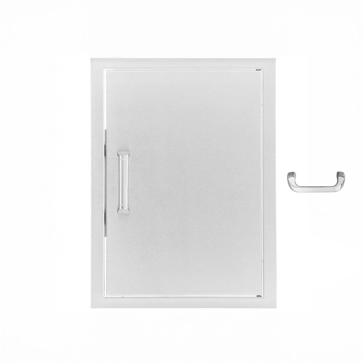 BBQGuys Signature 18-in Stainless Steel Reversible Single Access Door - BBQ-SV-1420