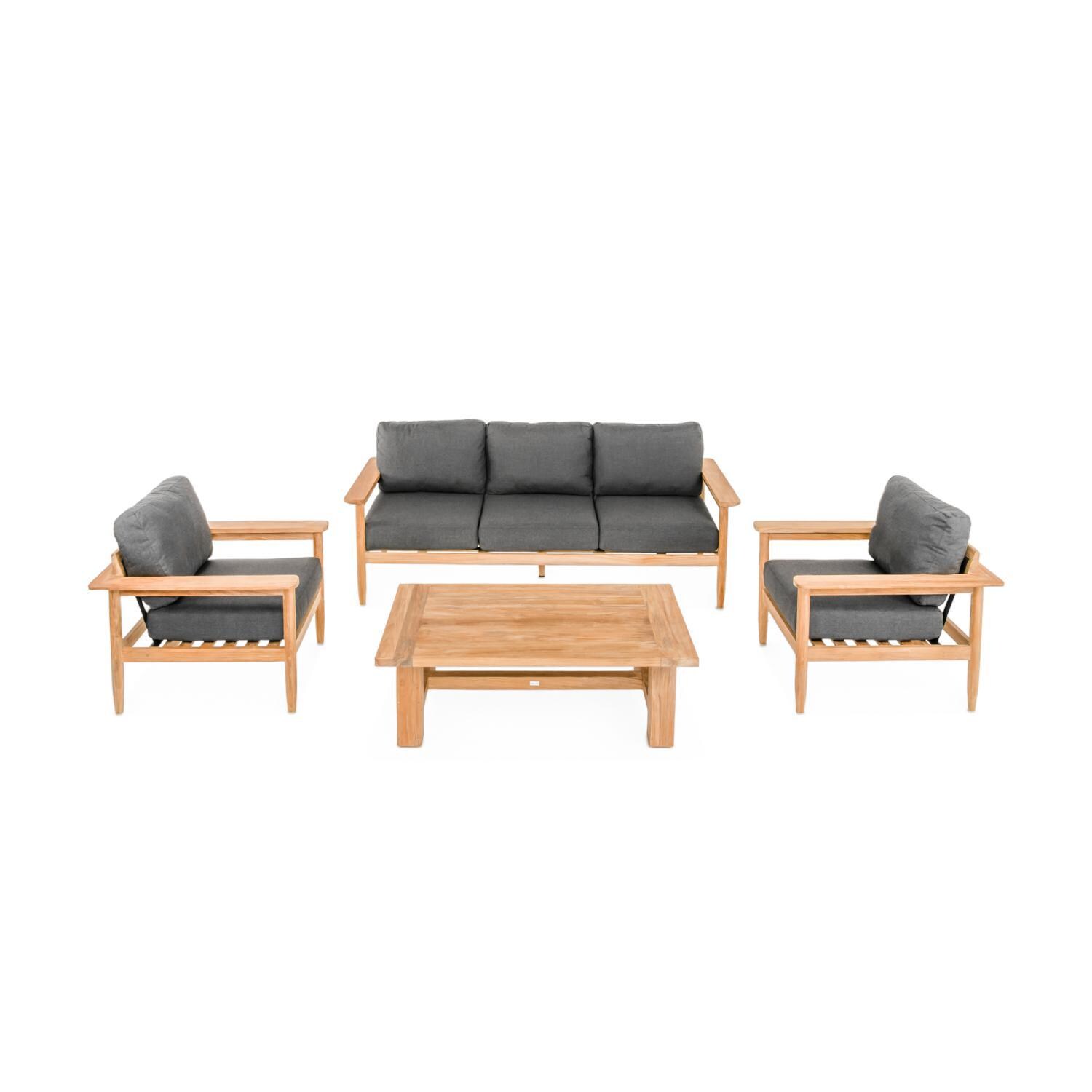 Teak + Table Ibiza Sofa/Clubs 4 Piece Lounge Set in Carbon - White Background thumbnail