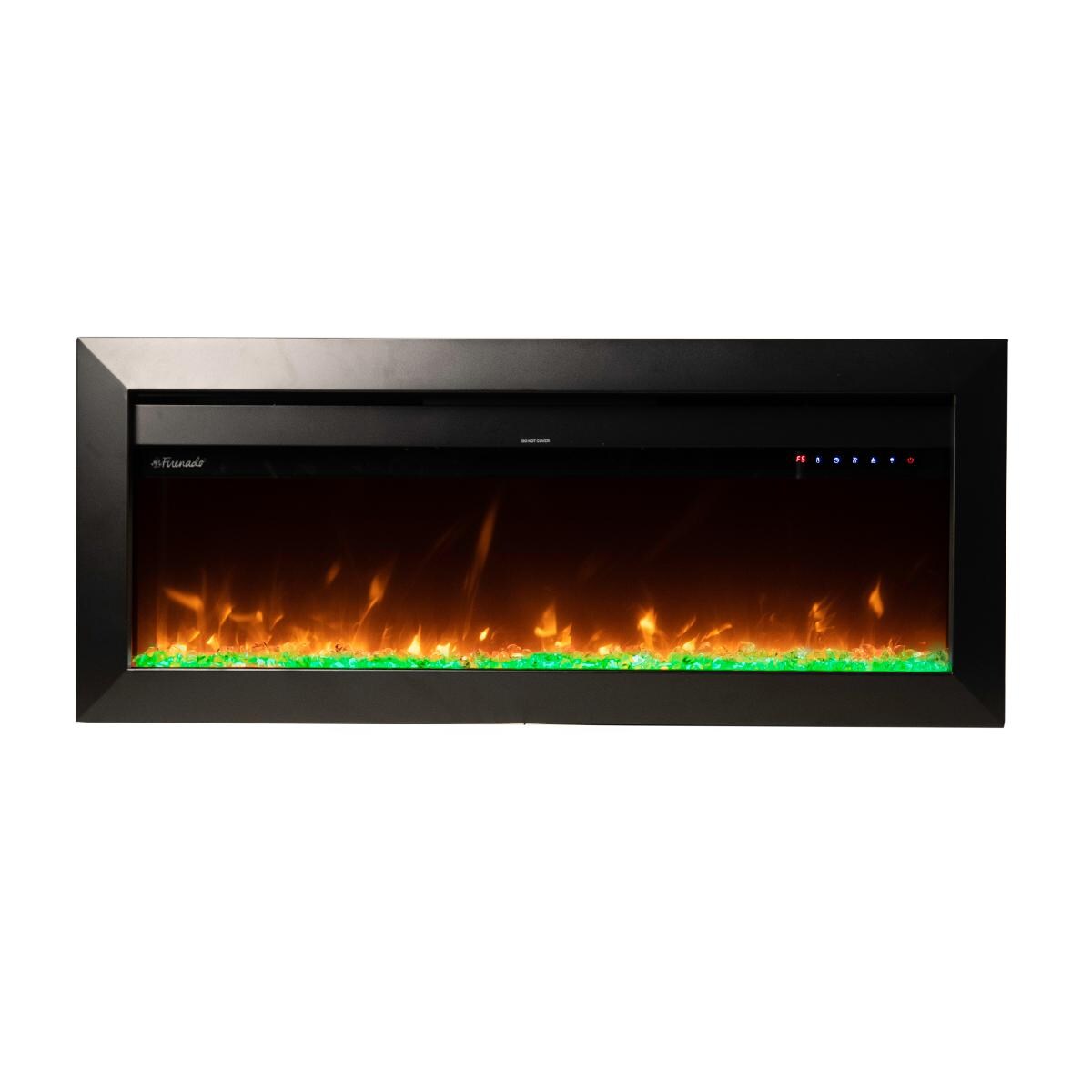 Firenado 50-Inch Built-In Electric Fireplace - FN-50-BIF - Green Crystals & Orange Flame thumbnail