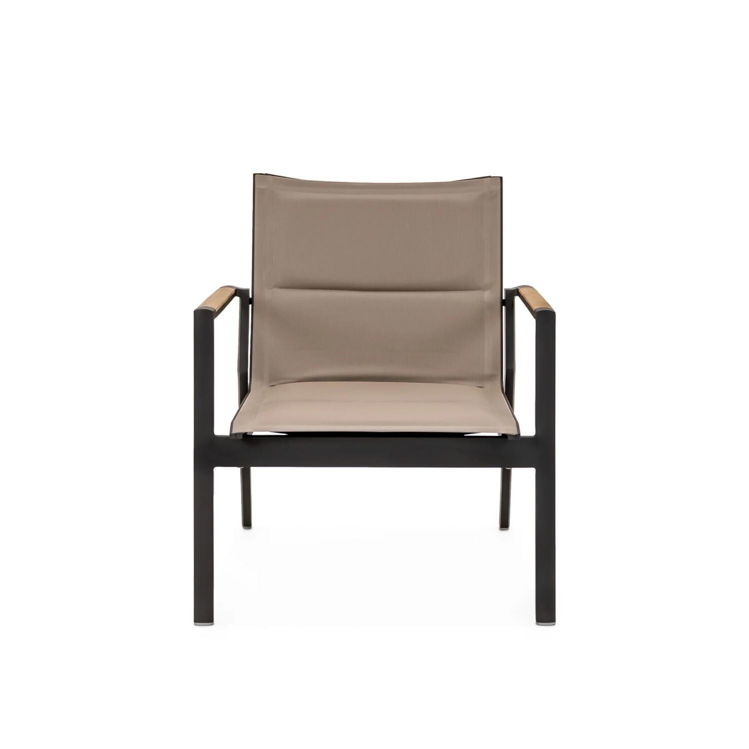 Teak + Table Barbados Stacking Club Chair in Asteroid - Front - White Background thumbnail