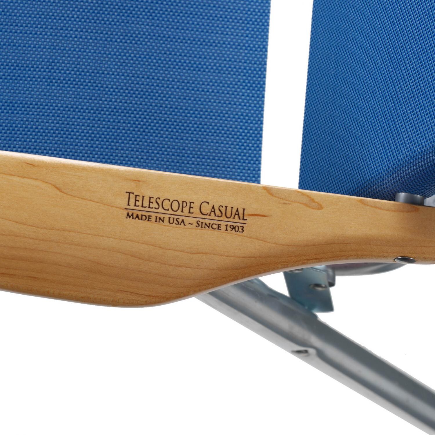Light N Easy High Boy Folding Aluminum Beach Chair By Telescope Casual - Top Arm Detail (Shown in Cobalt) thumbnail