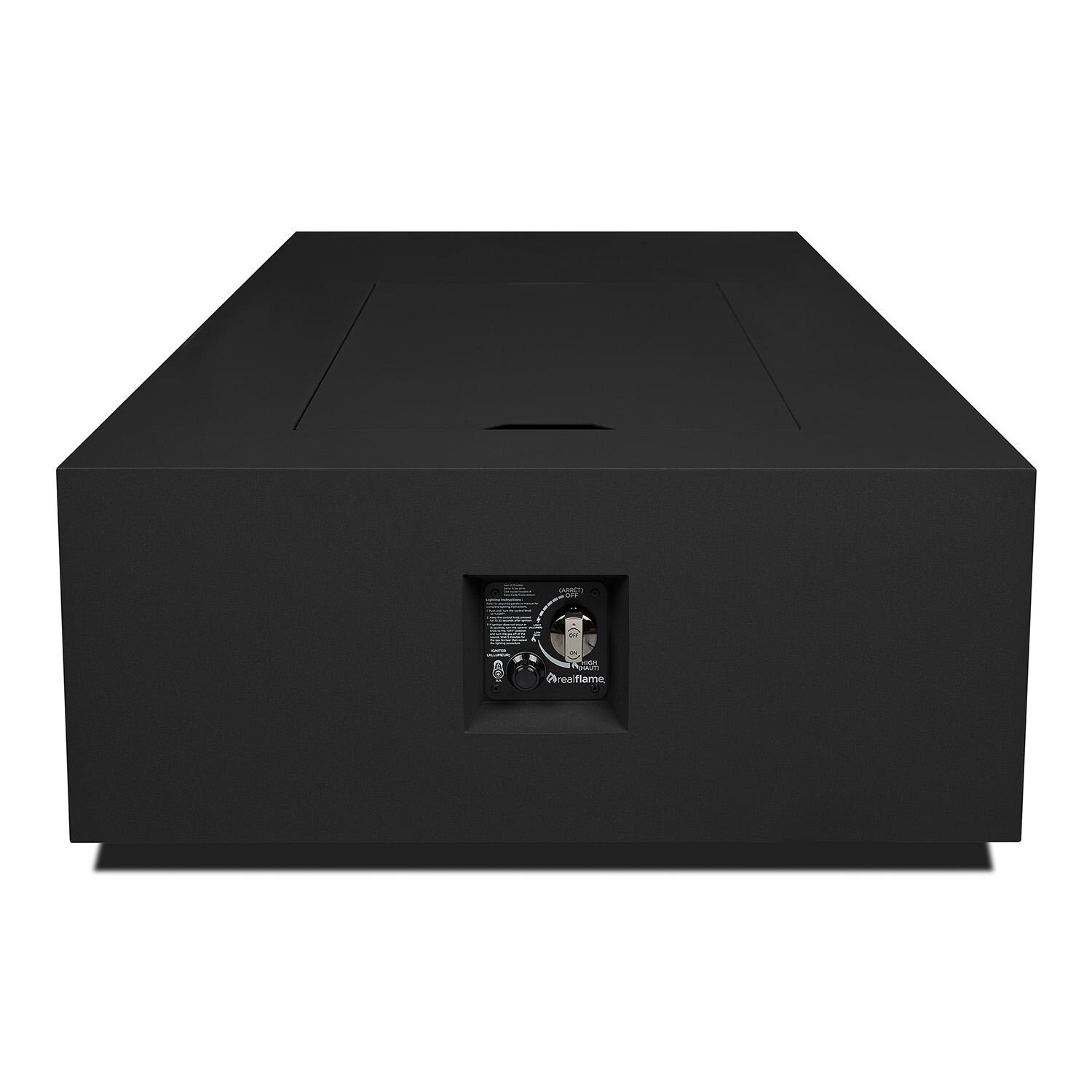 Elysian 75-in Rectangular Steel Propane Fire Pit Table in Black by Lakeview - Controls - White Background thumbnail