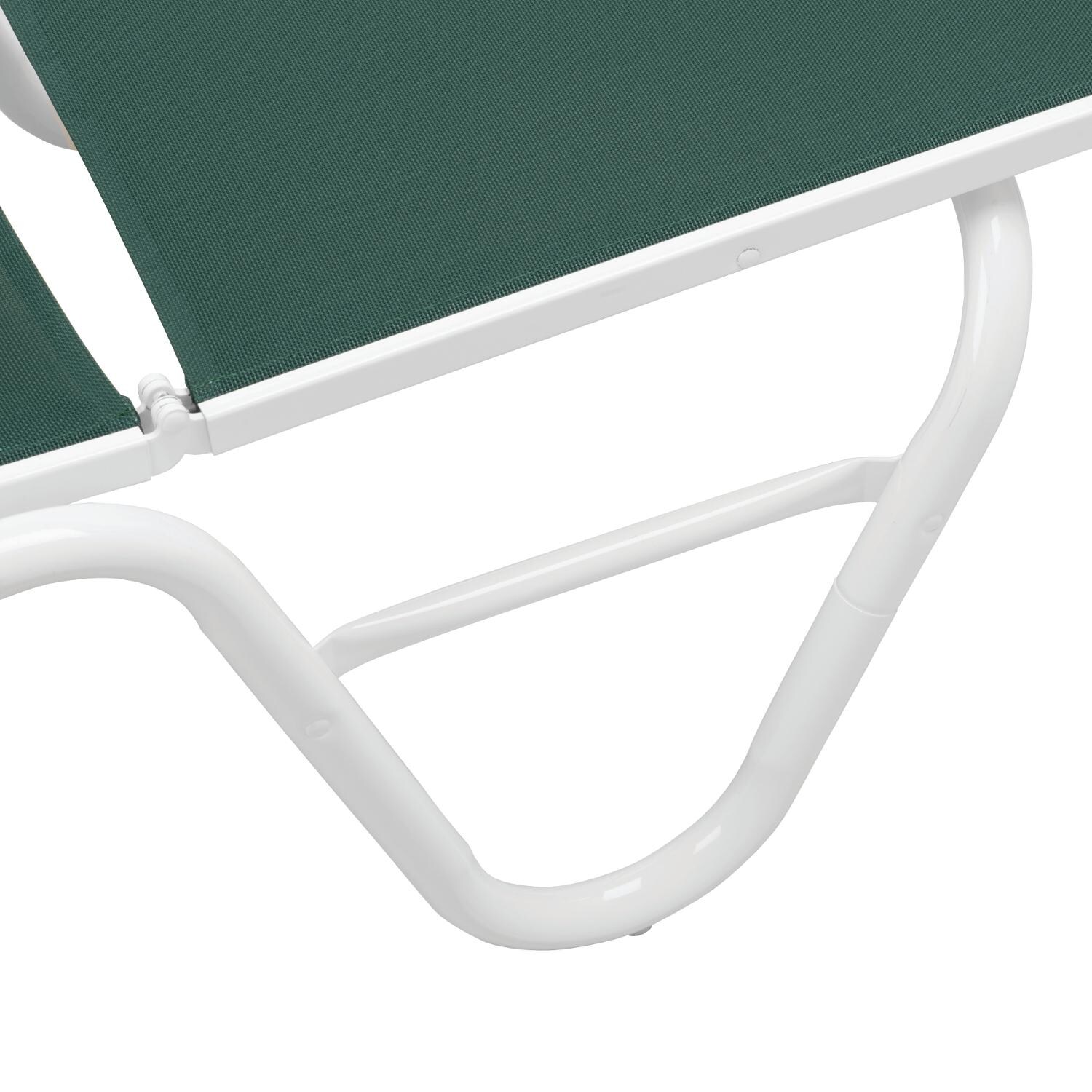 Gardenella Sling Four-Position Lay Flat Stacking Armless Chaise - Foot - Gloss White/Forest Green thumbnail