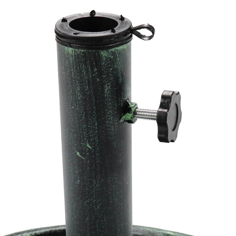 Ultimate Patio 24 lb Elegant Knot Design Cast Iron Heavy Duty Umbrella Base - Green - UP-YUK-3132