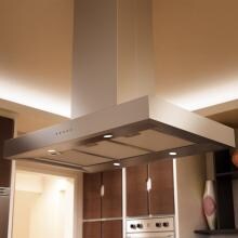 Zephyr 36-Inch Europa Roma Island Mount Chimney Range Hood With 600 CFM Internal Blower - Stainless Steel - ZRM-E36CS image