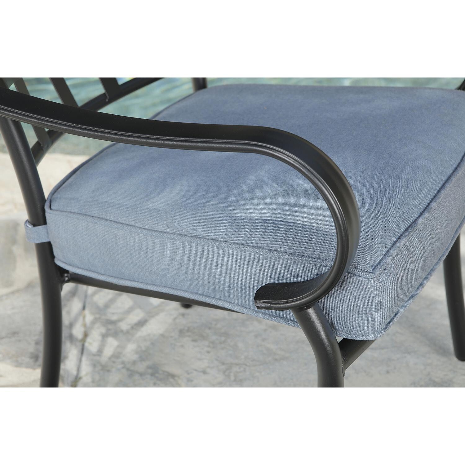 Lakeview Outdoor Designs Tensas 7 Piece Aluminum Patio Dining Set - Patio Dining Chair Armrest Detail thumbnail