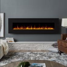 Real Flame Corretto 72-Inch Wall Mount Electric Fireplace - Black - 1360E-BK image