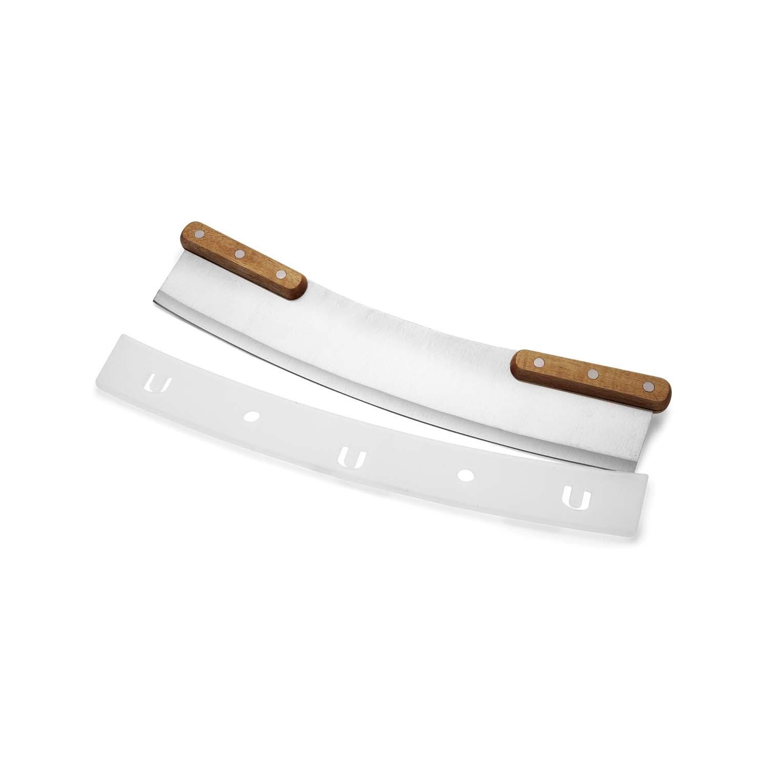 Outset 76615 Acacia Pizza Cutter - Shown w/ Cover - White Background thumbnail