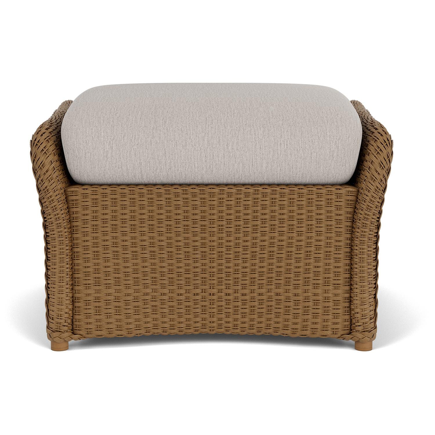 Lloyd Flanders Weekend Retreat Woven Ottoman in Hickory Finish W/ Remy Cloud Fabric thumbnail