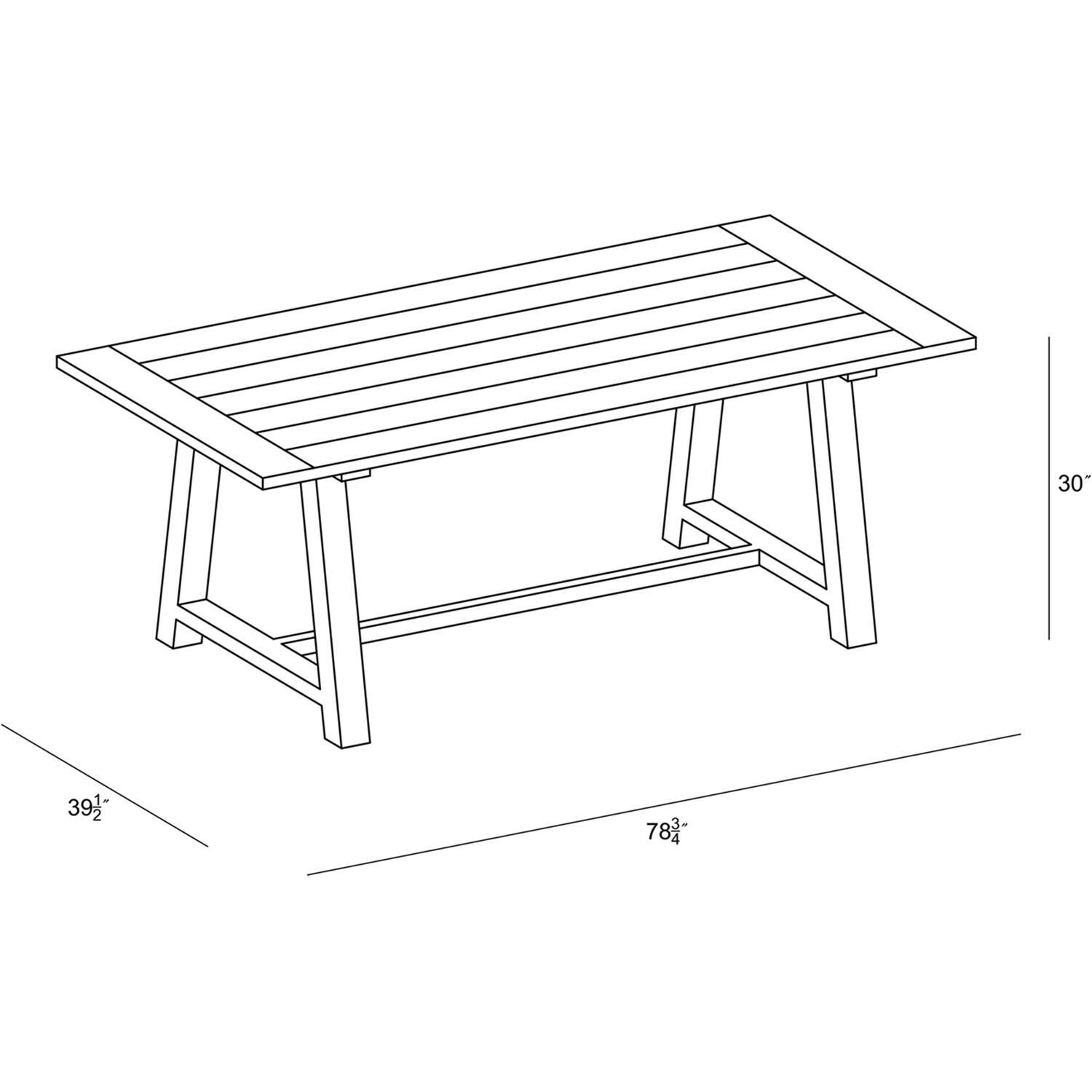 Wood Grove 6 Seat Reclaimed Teak Outdoor Dining Table By Lakeview - Dimensional thumbnail