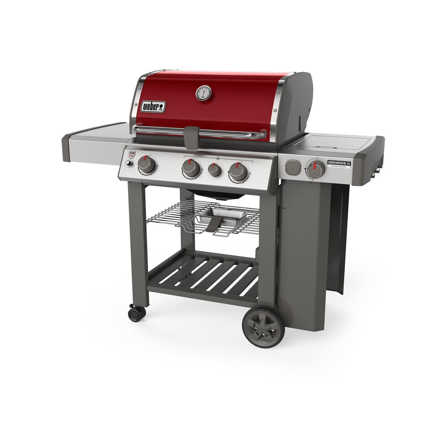Weber Genesis II 61032201 SE-330 Special Edition Propane Gas Grill - Crimson (2019) - Right-Side Angled View thumbnail
