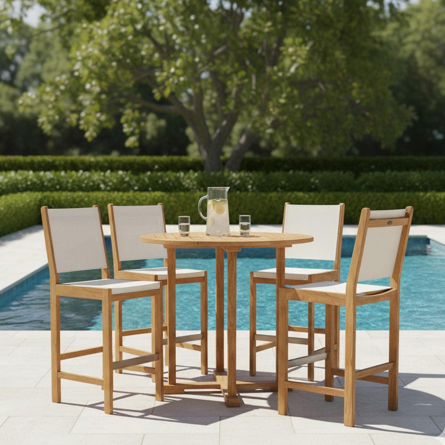 Legacy 5 Pc Teak Bar Set in White by Royal Teak Collection
