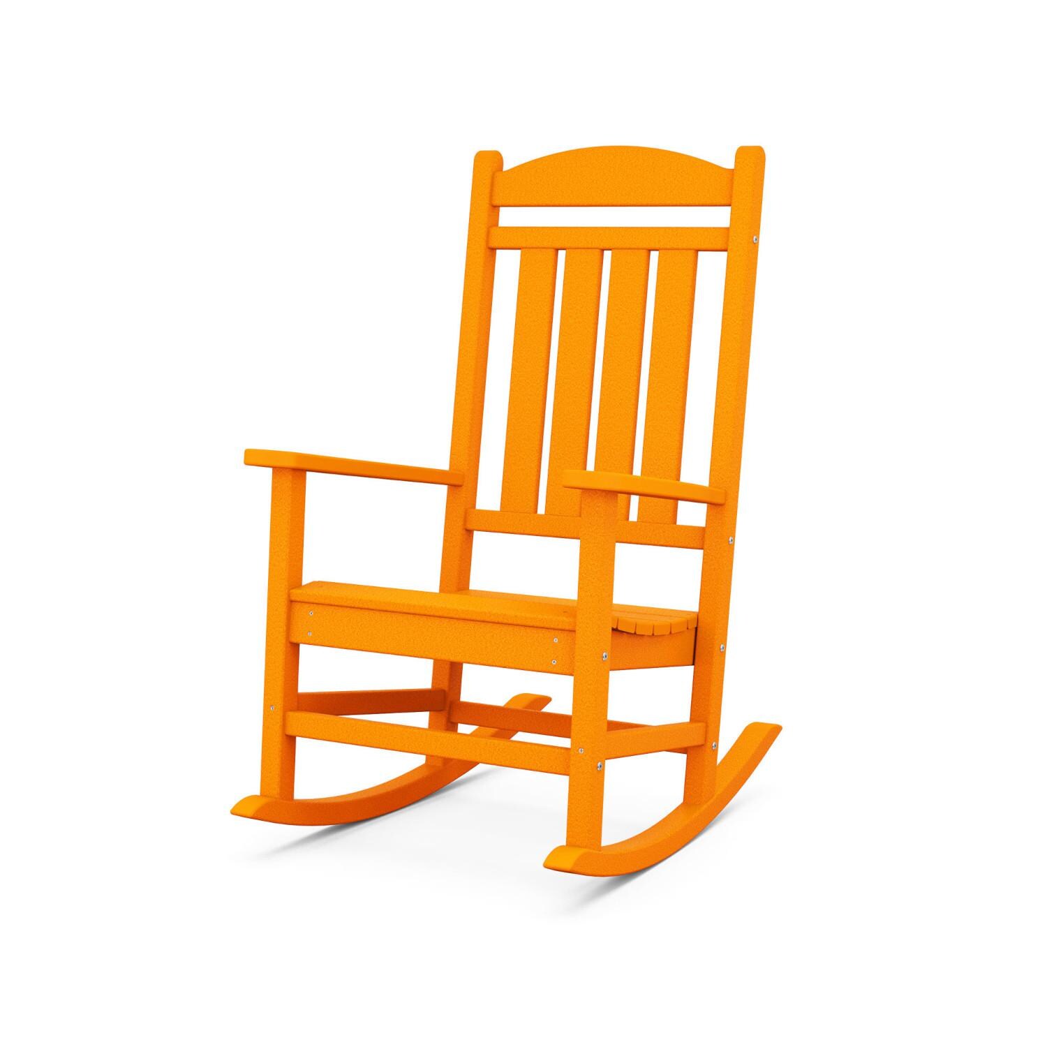 Presidential Recycled Plastic Rocking Chair in Tangerine by POLYWOOD