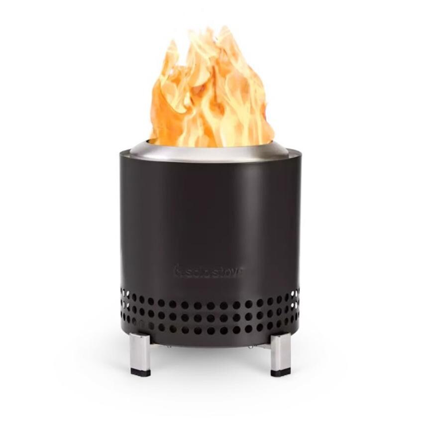 Mesa 7 Inch Round Stainless Steel Wood-Burning Table-top Fire Pit in Black by Solo Stove