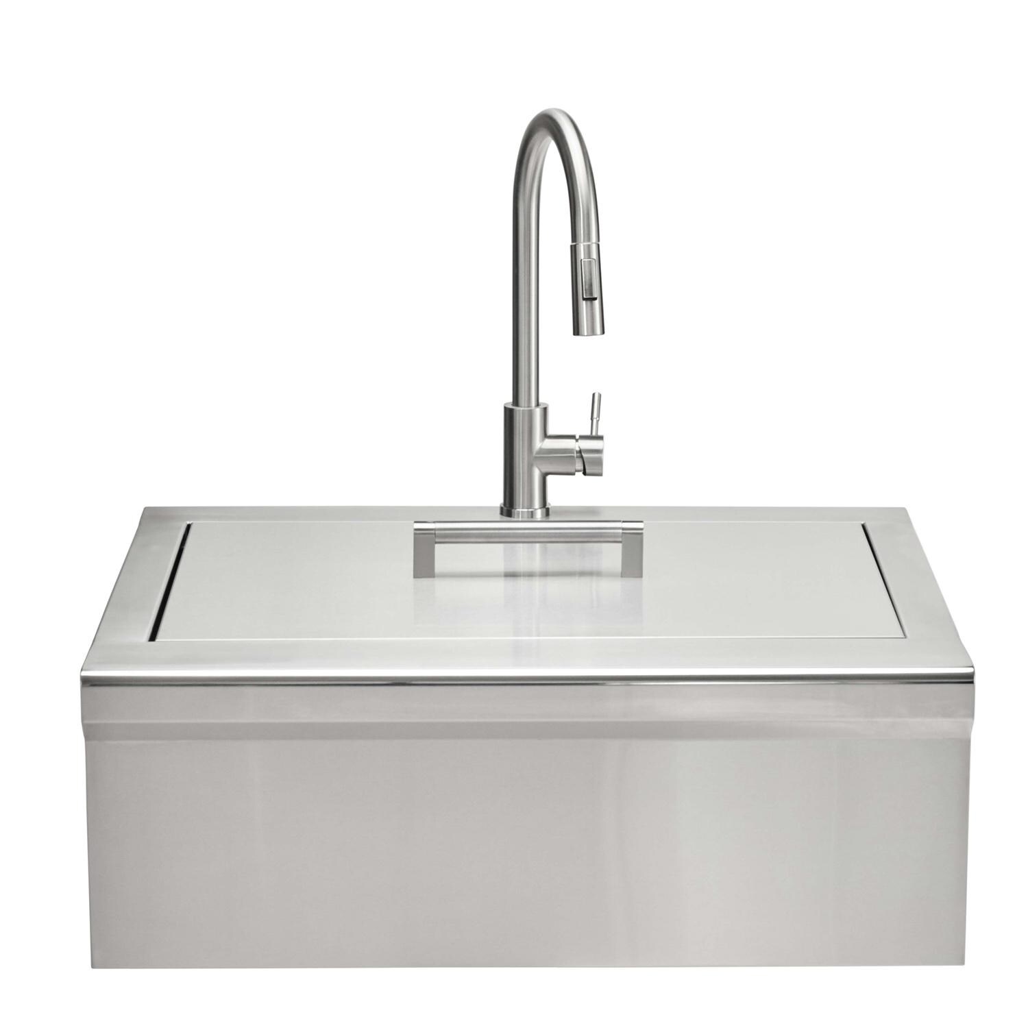 Coyote Outdoor Living C3FHSINK 30 Inch Farmhouse Sink - Lid On - White Background thumbnail