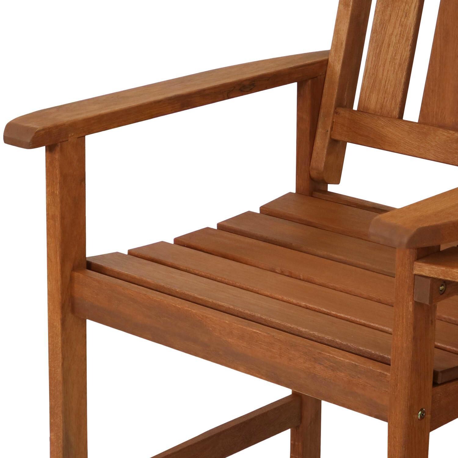 Ultimate Patio 65-Inch Meranti Wood Jack-and-Jill Chairs W/ Attached Table - Seat Detail thumbnail