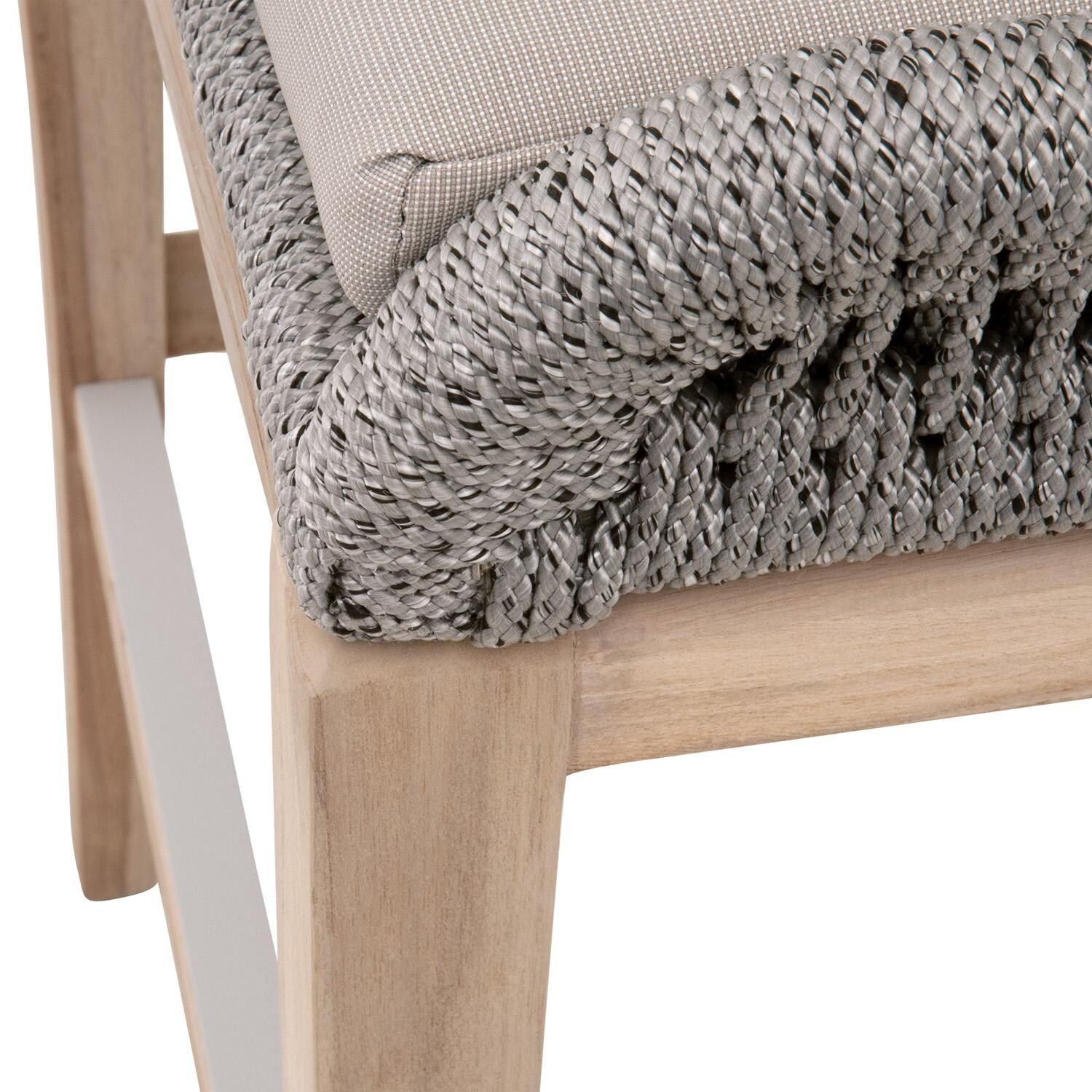 Lakeview Peninsula Way Woven Rope Bar Stool in Platinum - Seat Detail thumbnail