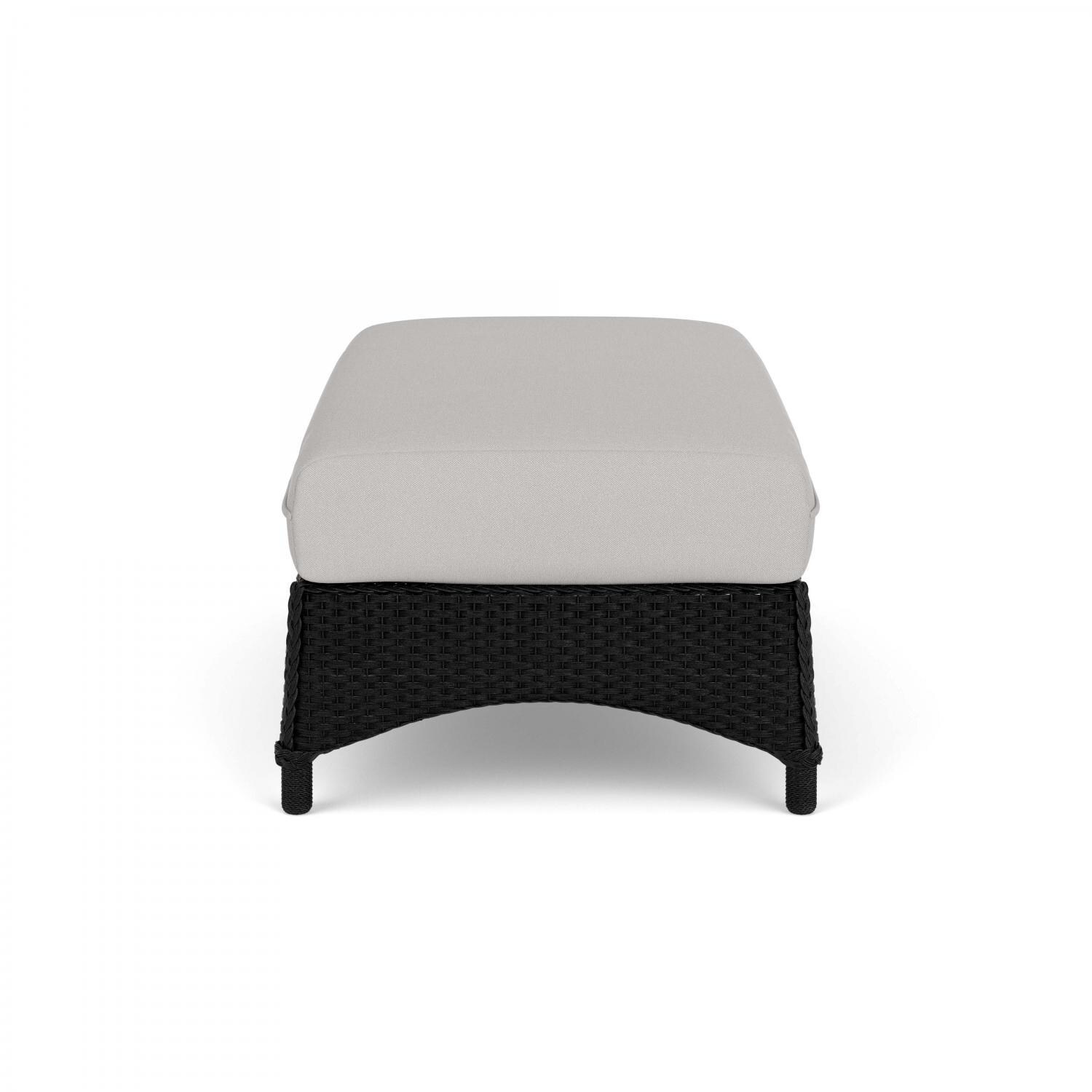 Lloyd Flanders Mandalay Large Ottoman in Ebony Finish with Tundra Dove fabric - Side thumbnail
