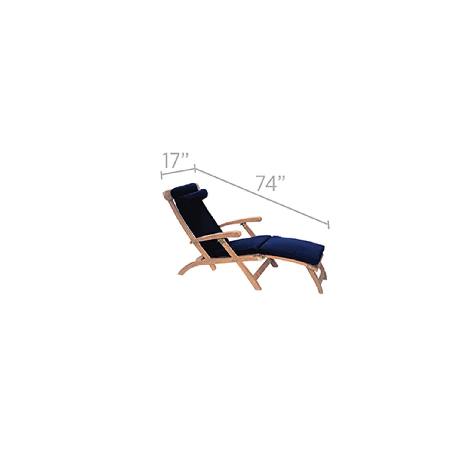 Royal Teak Collection CUSTG Steamer Sunbrella Cushion in Canvas Granite - Dimensions - Dimensional thumbnail