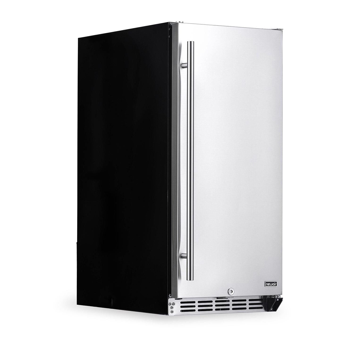 Newair NOF090SS00 15-Inch Built-in 90 Can Outdoor Beverage Fridge - Angled View thumbnail